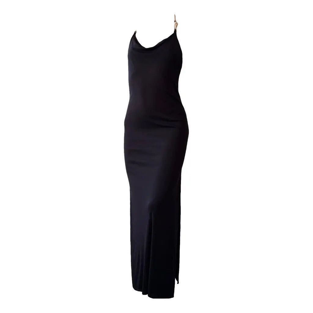 Dolce & Gabbana Dolce & Gabbana Vintage Black Halter Maxi Dress Size IT 42 Size M / US 6-8 / IT 42-44 - 2 Thumbnail