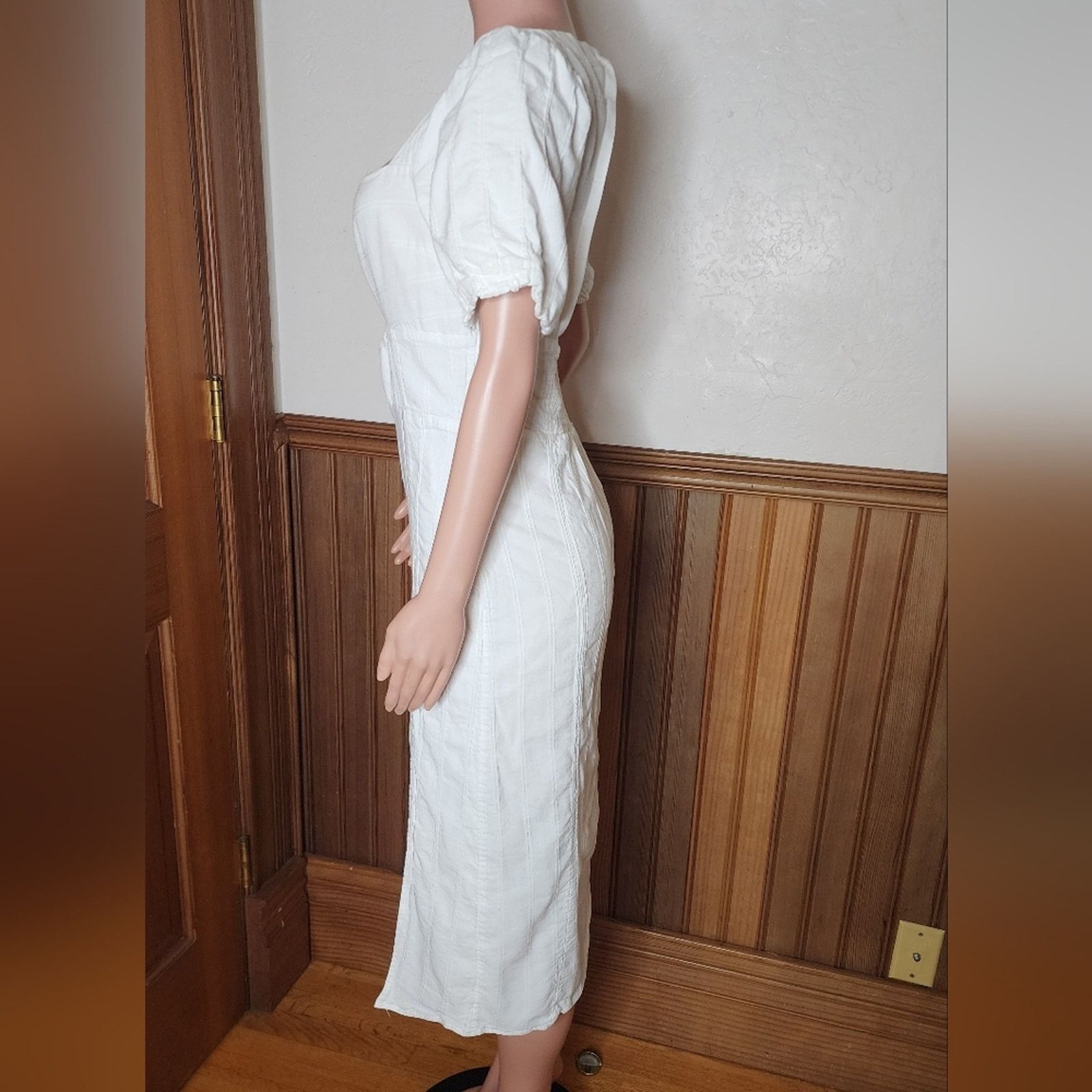 Other L*Space Sienna White Puff Sleeve Midi Dress Size Large Size L / US 10 / IT 46 - 9 Thumbnail