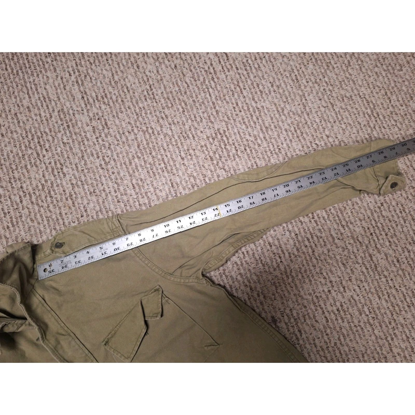 Vintage Vintage Military Jacket for Men - Long, Cotton Canvas, Button Up Down, Tan, Wing Collar, Pockets, Lightweight, Classic Fit, Casual, Outdoor Size US L / EU 52-54 / 3 - 4 Thumbnail