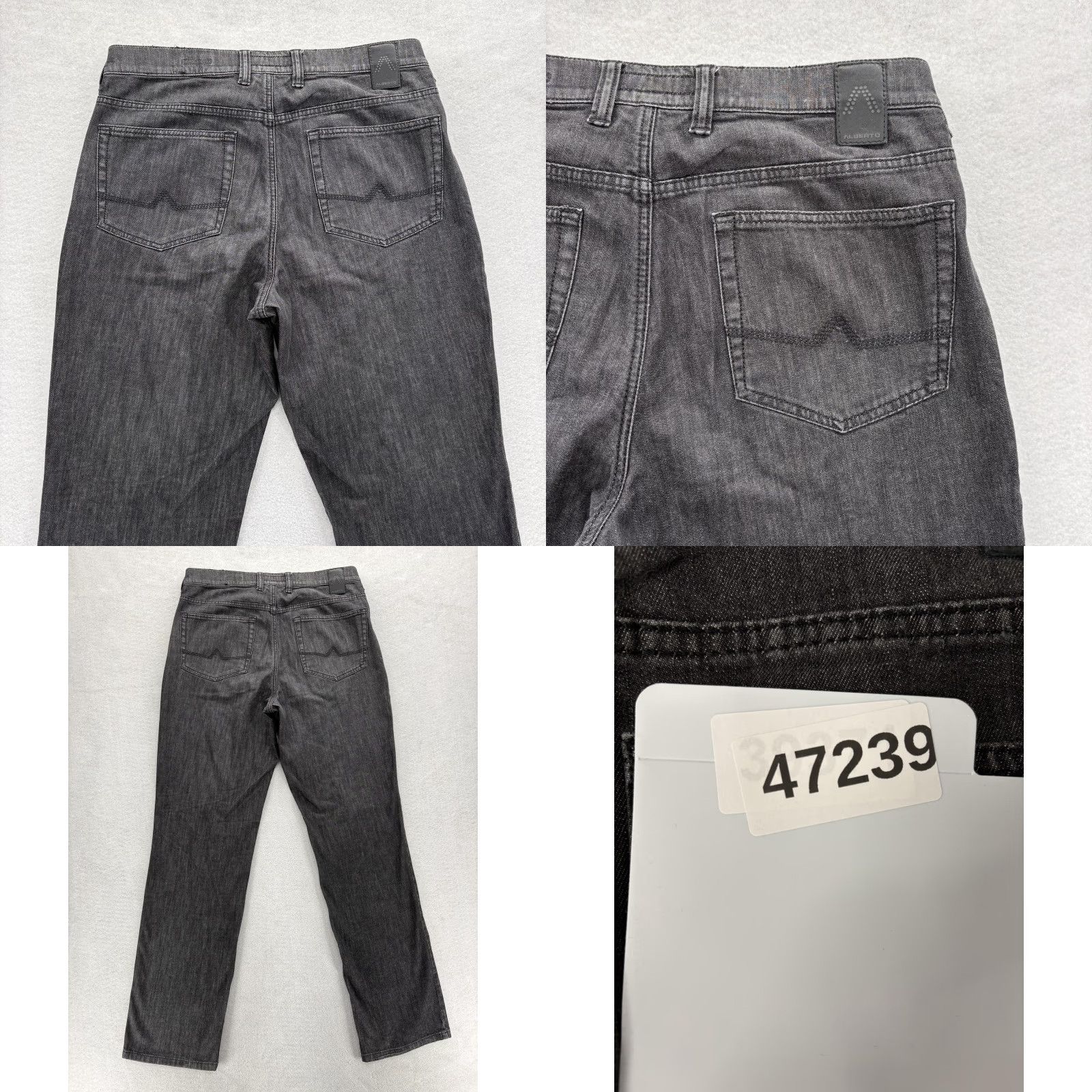 Vintage Alberto Tommy Comfort Straight Jeans Mens 32x34 Gray Charcoal Wash Denim Slip Zip 5-Pocket Modern Stretch Size US 32 / EU 48 - 9 Thumbnail