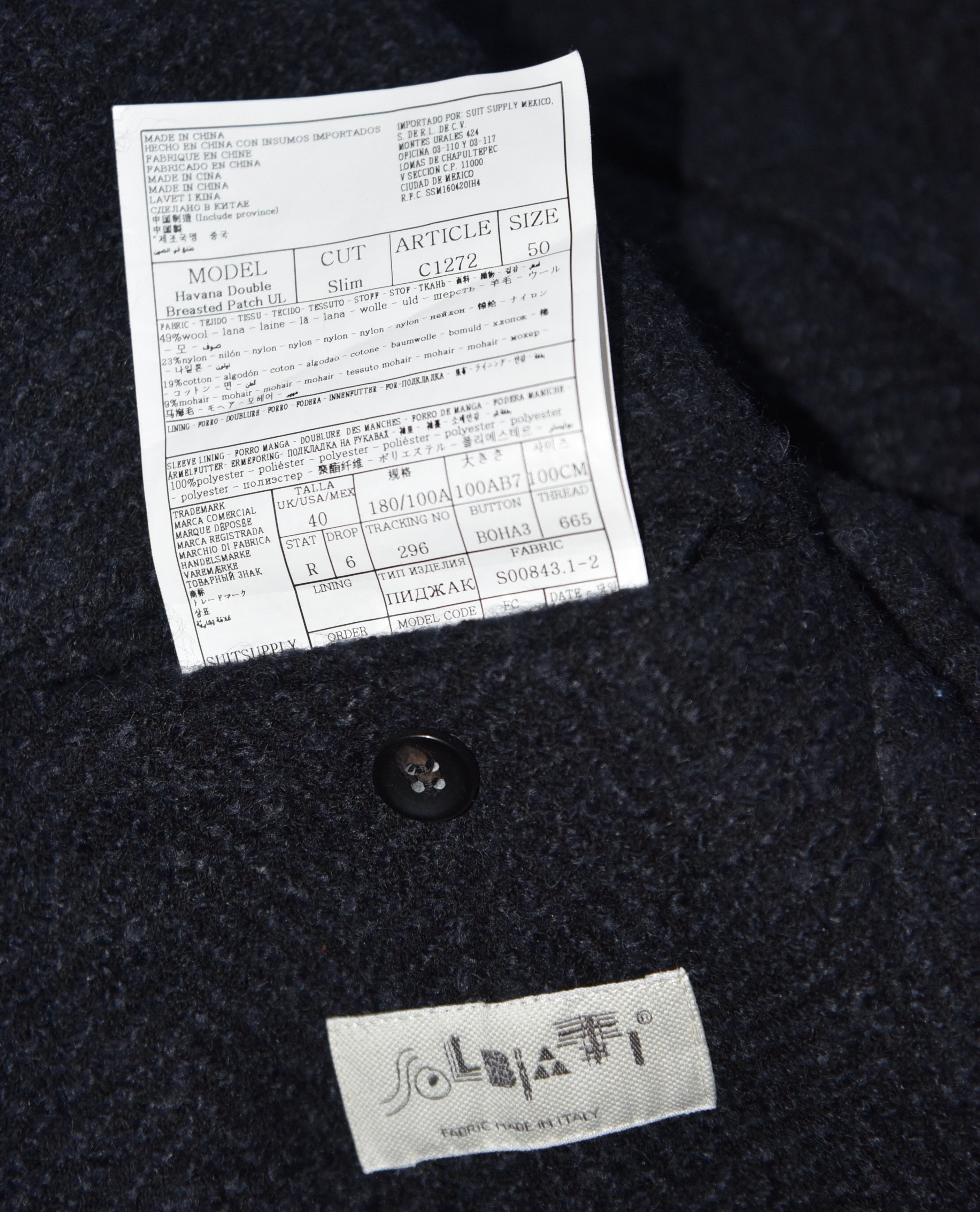 Suitsupply Suitsupply Navy Double Breasted Bouclé Jacket 40R Size 40R - 3 Thumbnail