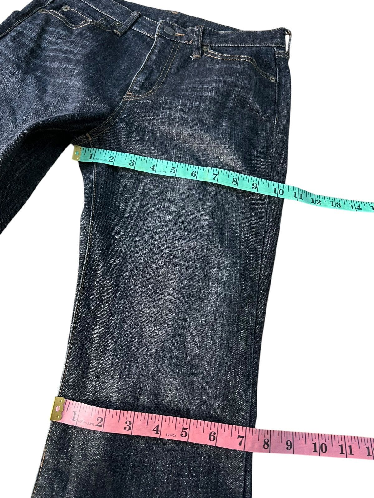 If Six Was Nine × Le Grande Bleu (L.G.B.) × Uniqlo 💥FLARE💥VINTAGE UNIQLO BLACK FLARE DENIM Size US 28 / EU 44 - 12 Thumbnail