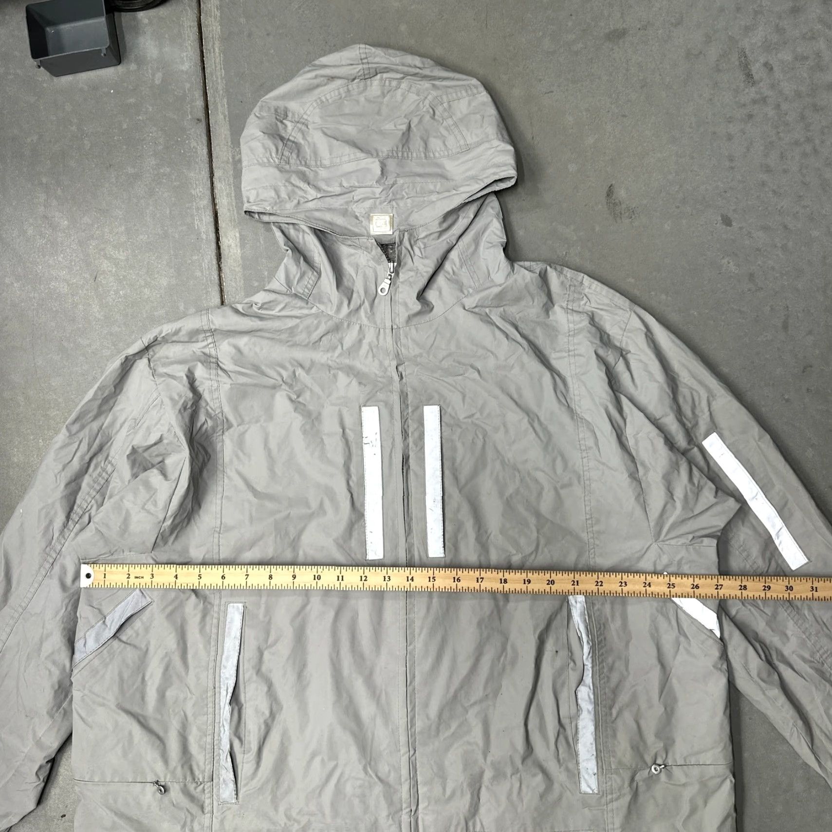 Vintage VINTAGE Marithe Francois Girbaud PVC Hooded Raincoat Jacket Mens XL Gray Reflective Trim Rain Coat Coat Mens XL Size US XL / EU 56 / 4 - 5 Thumbnail