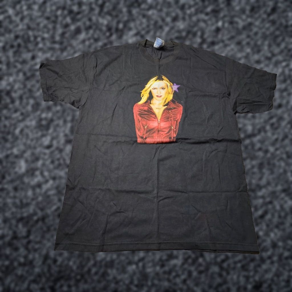 VINTAGE Hanes Men's L Madonna Drowned World Tour 2001 Concert T-Shirt 90s Pop Rock Black