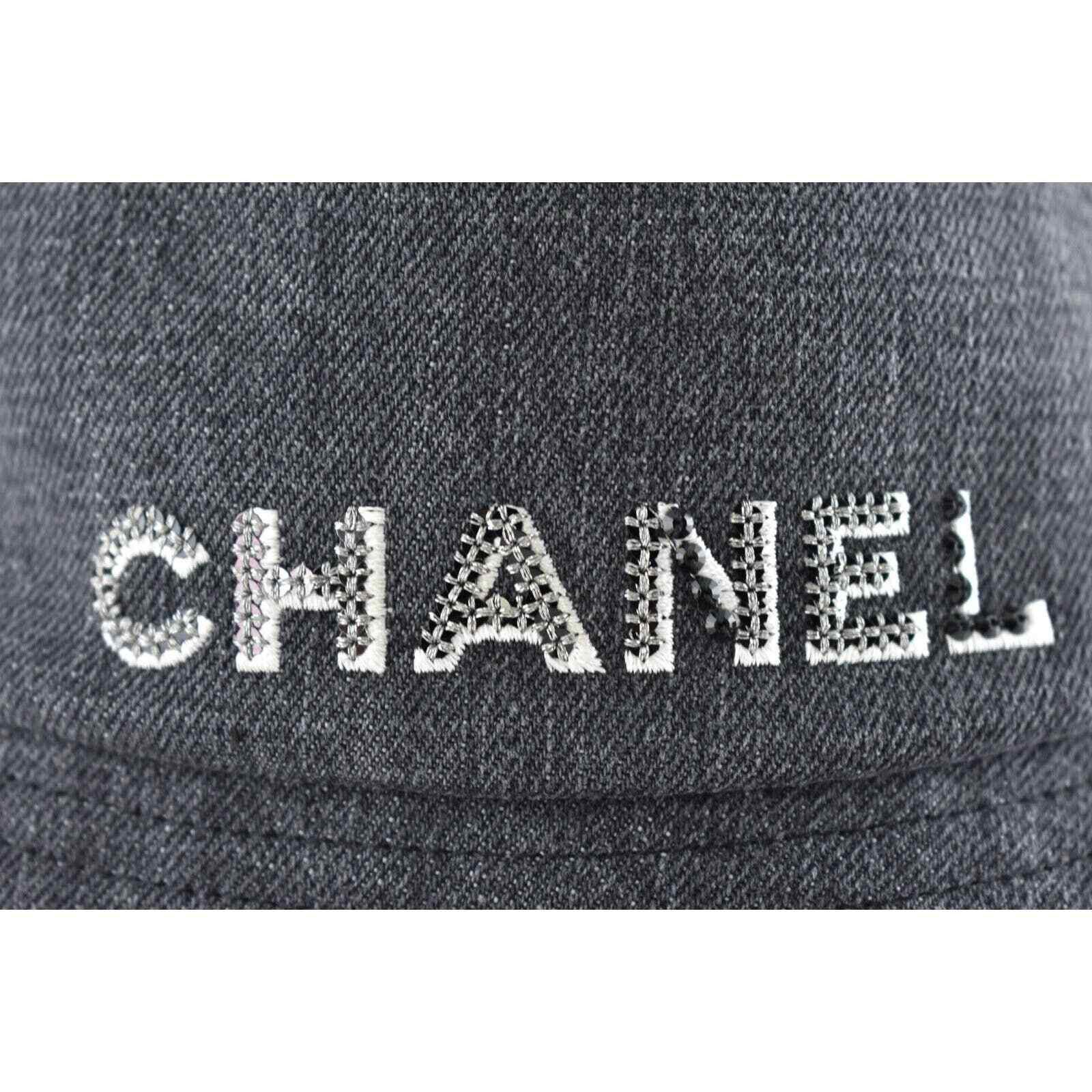 Chanel Chanel Crystal Sequin CC Logo Sun Cloche Bucket Hat Medium M Size ONE SIZE - 2 Thumbnail