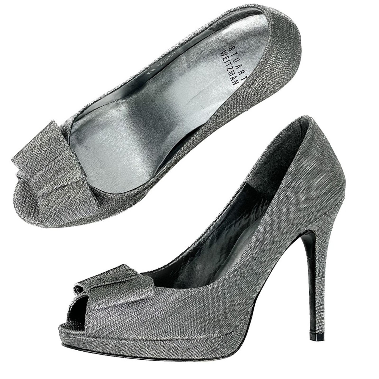 Stuart Weitzman Stuart Weitzman silver metallic Bowright platform pumps 8 Size US 8 / IT 38 - 16 Thumbnail