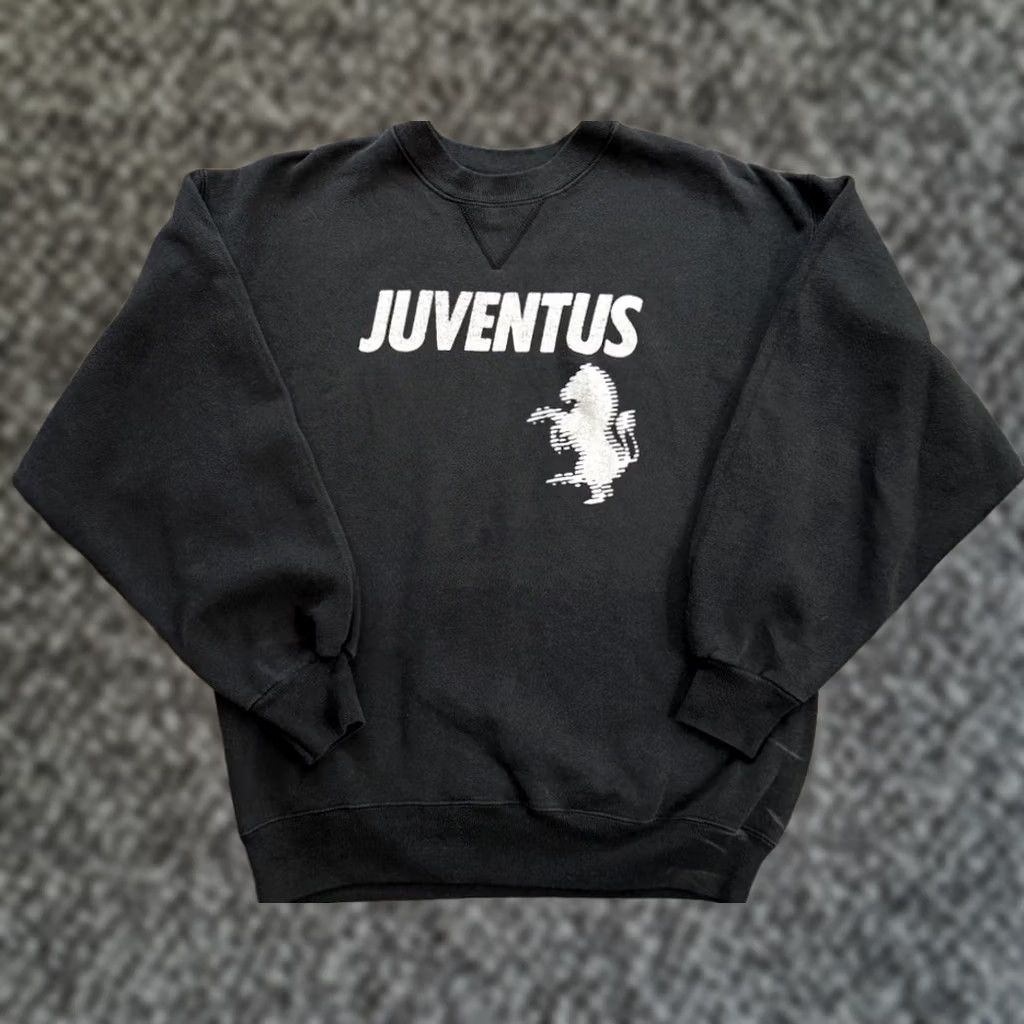 Hanes VINTAGE Juventus FC Zebras Pullover Crewneck Sweatshirt Sz L Black Hanes Men 80s Sports Graphic Print Soccer Size US L / EU 52-54 / 3 - 1 Thumbnail