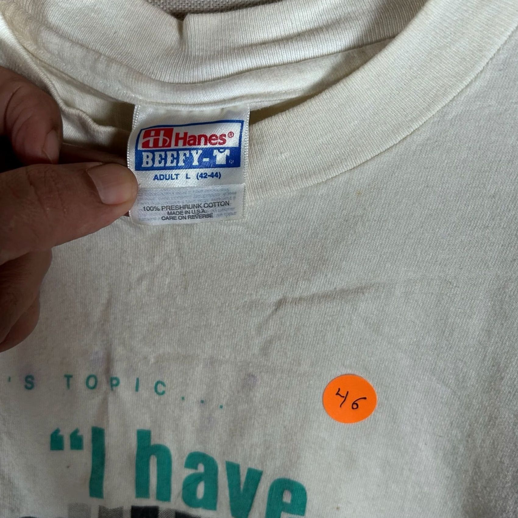 Hanes VINTAGE Hanes Beefy-T Graphic T-Shirt Large White Multiple Personalities TVT's Size US L / EU 52-54 / 3 - 2 Thumbnail