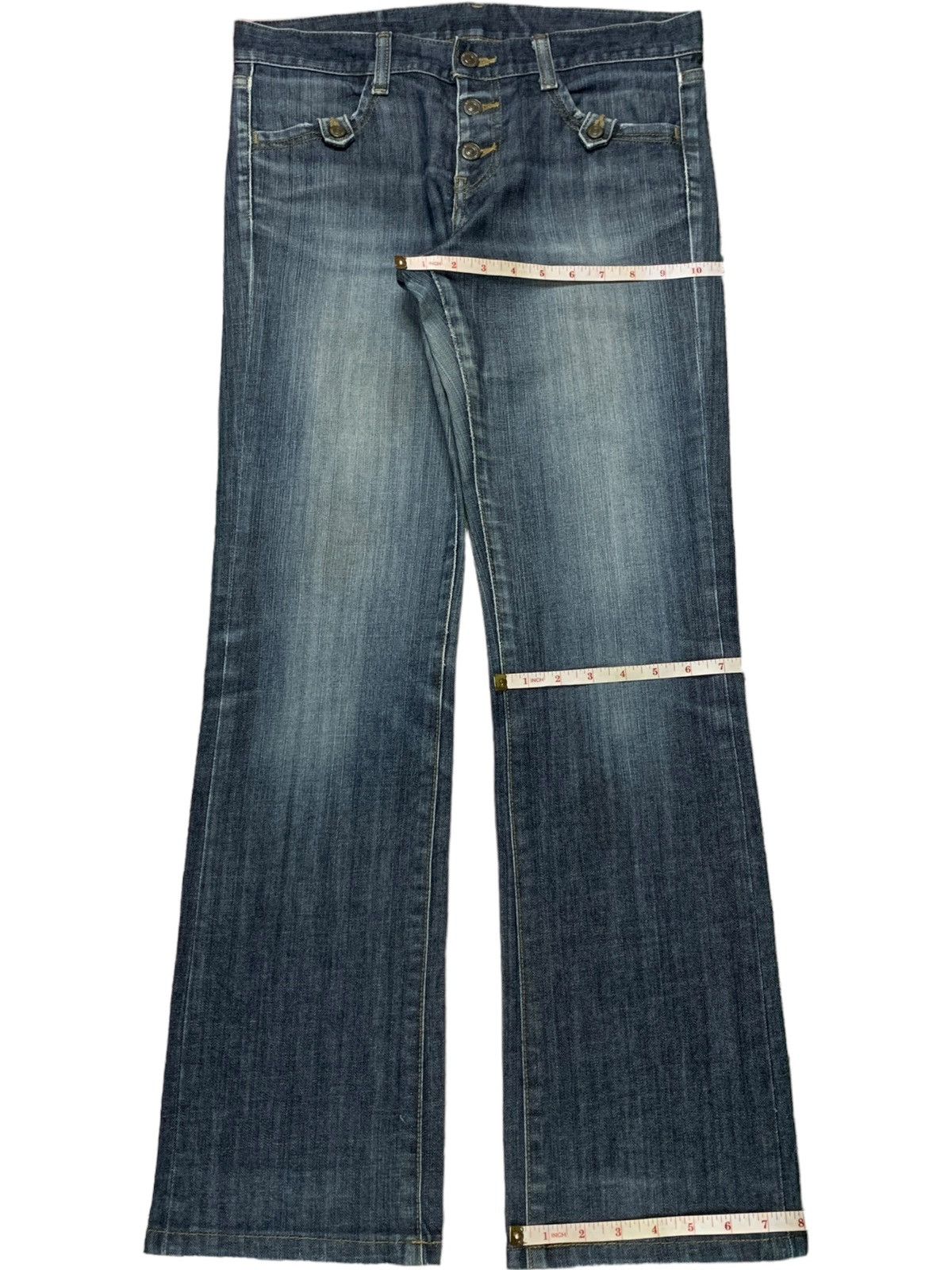 Japanese Brand × Vintage Vintage Japanese Brand Button Fly Faded Wash Bootcut Jeans Size 33" - 14 Thumbnail