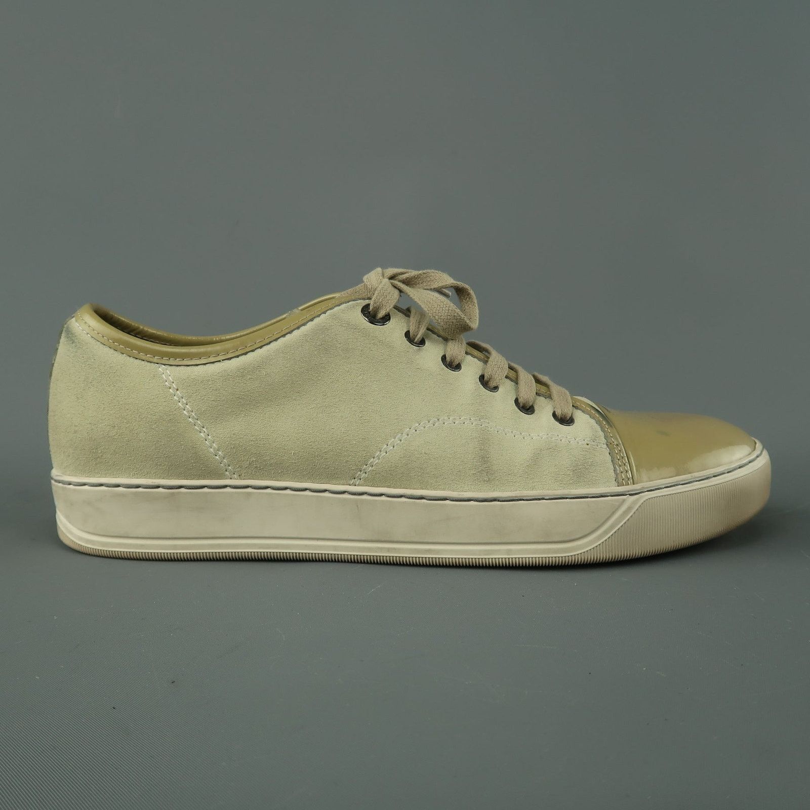 Lanvin LANVIN Size 9 Beige Suede & Patent Leather Lace Up Sneakers Size US 9 / EU 42 - 1 Thumbnail
