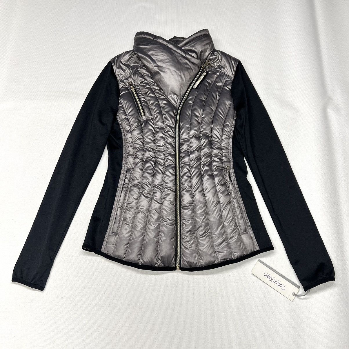 Calvin Klein Calvin Klein Puffer Down Jacket Black Grey Packable Size XS / US 0-2 / IT 36-38 - 1 Thumbnail