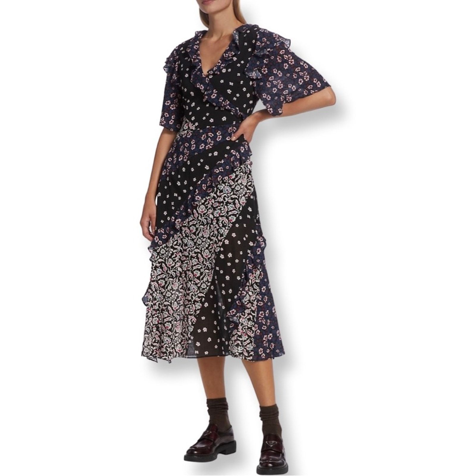 Joie NWT Joie Ambroise Floral Cotton Midi-Dress Size S / US 4 / IT 40 - 1 Thumbnail