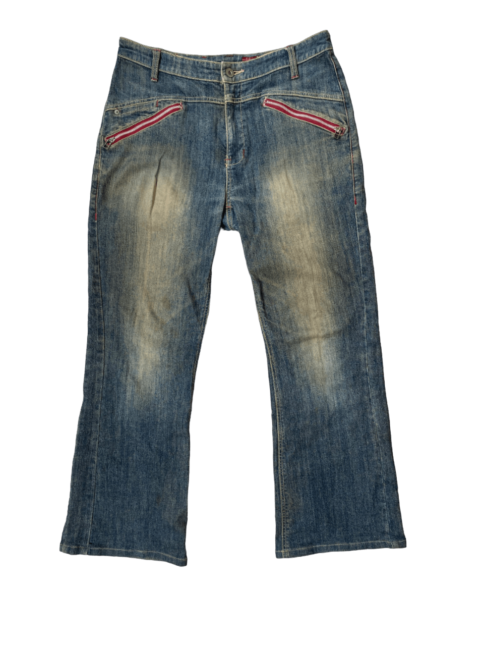 Image of If Six Was Nine x Le Grande Bleu L G B Distressed Ca Cest Ca Loose Denim Jeans in Blue Distressed (