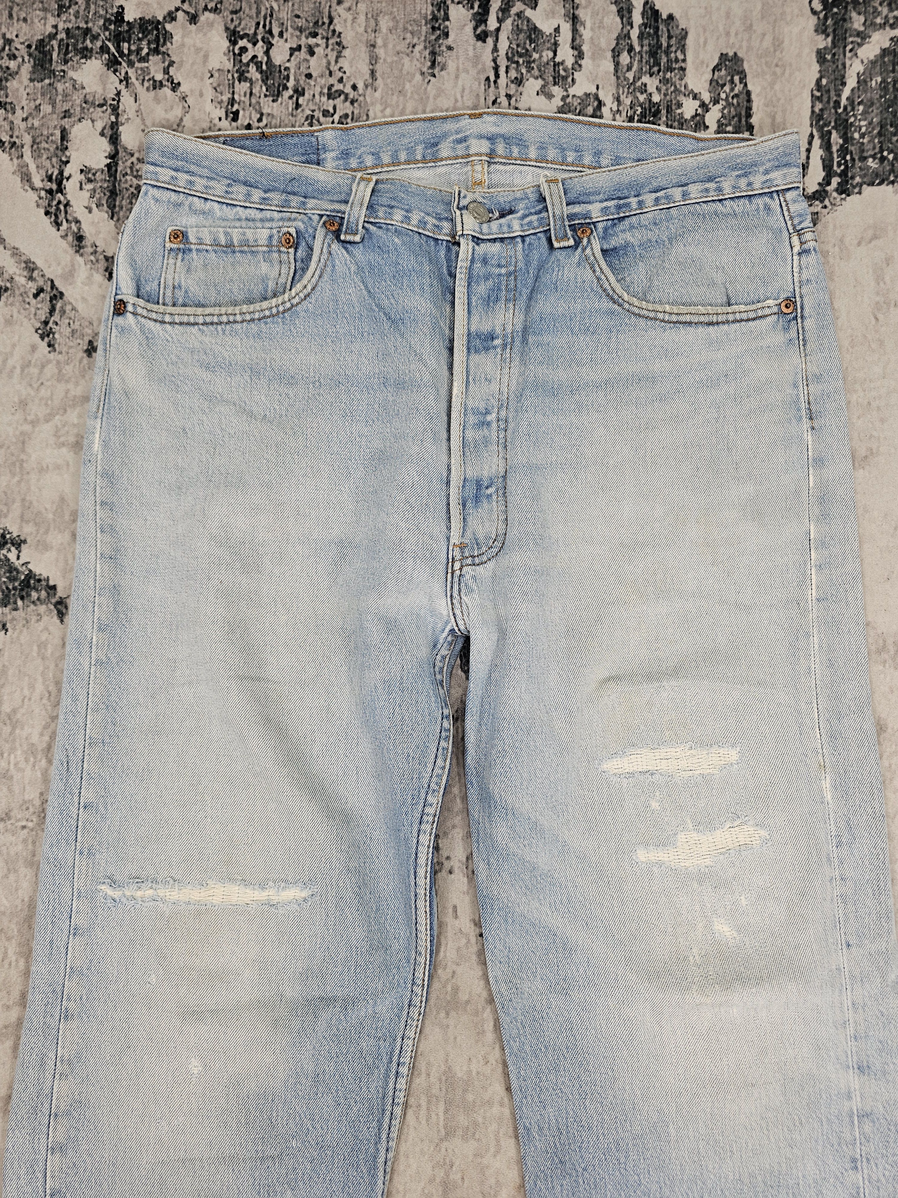 Levi's Vintage Clothing Vitg 90's LEVIS 501 Faded Made In Usa Ripped Jeans L0529 Size US 36 / EU 52 - 11 Thumbnail