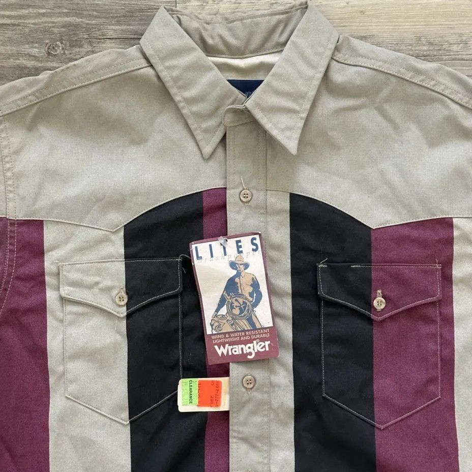 Wrangler Vintage Wrangler Brushpopper Western Striped Shirt Size US L / EU 52-54 / 3 - 3 Thumbnail