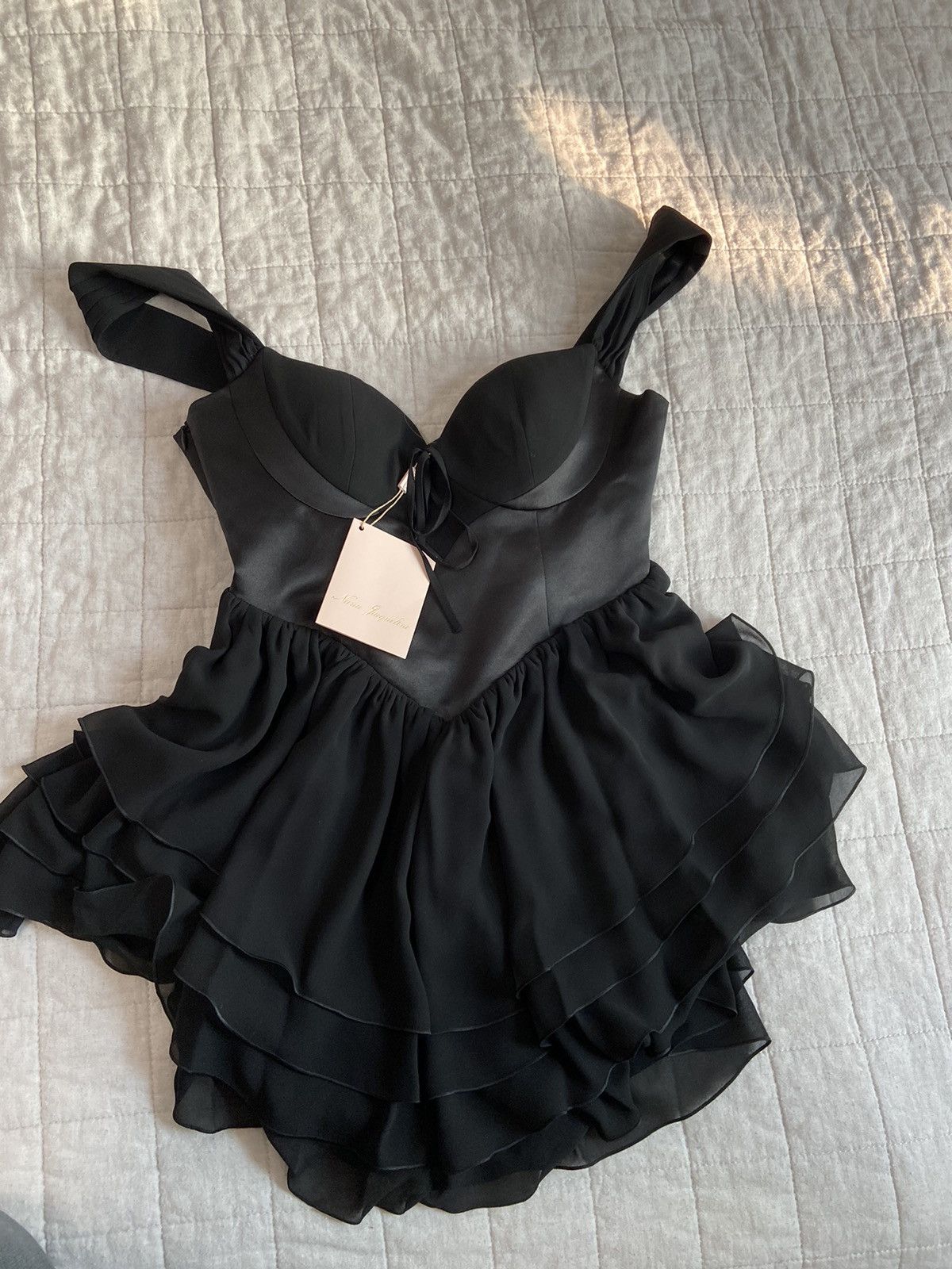 image of NWT Nana Jacqueline Corset Mini Dress in Black, Women's (Size Small)