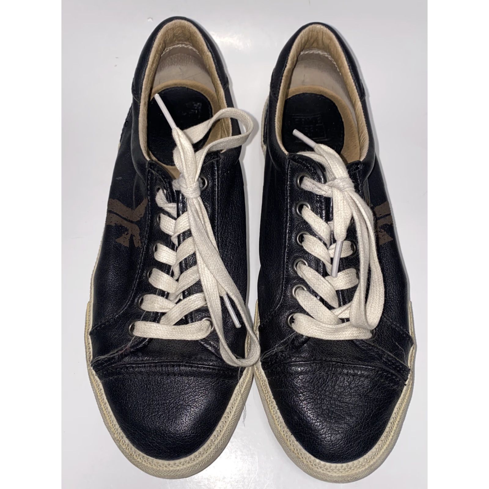 Frye Frye KIRA Leather Low Top Sneakers Lace Up Black Women 9.5M Shoe Size M Size L / US 10 / IT 46 - 3 Thumbnail