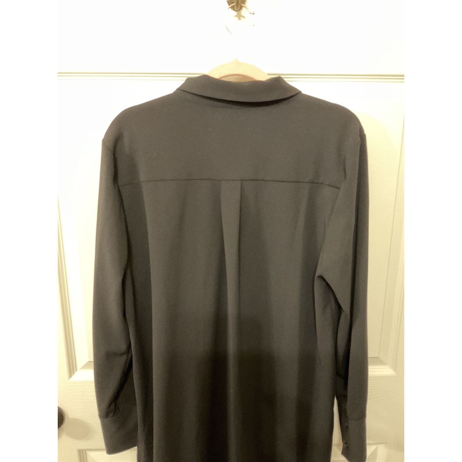 Halston H by Halston Women's Black Fringe Button Down Tunic, L Size L / US 10 / IT 46 - 12 Thumbnail