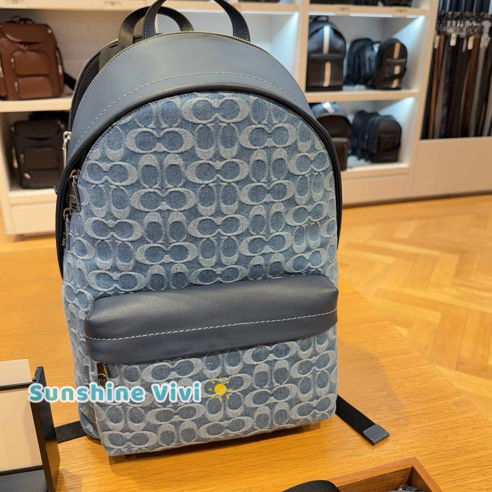 Coach NWT Coach Taylor Backpack Signature Denim CDF23 Silver/Denim Size ONE SIZE - 1 Thumbnail