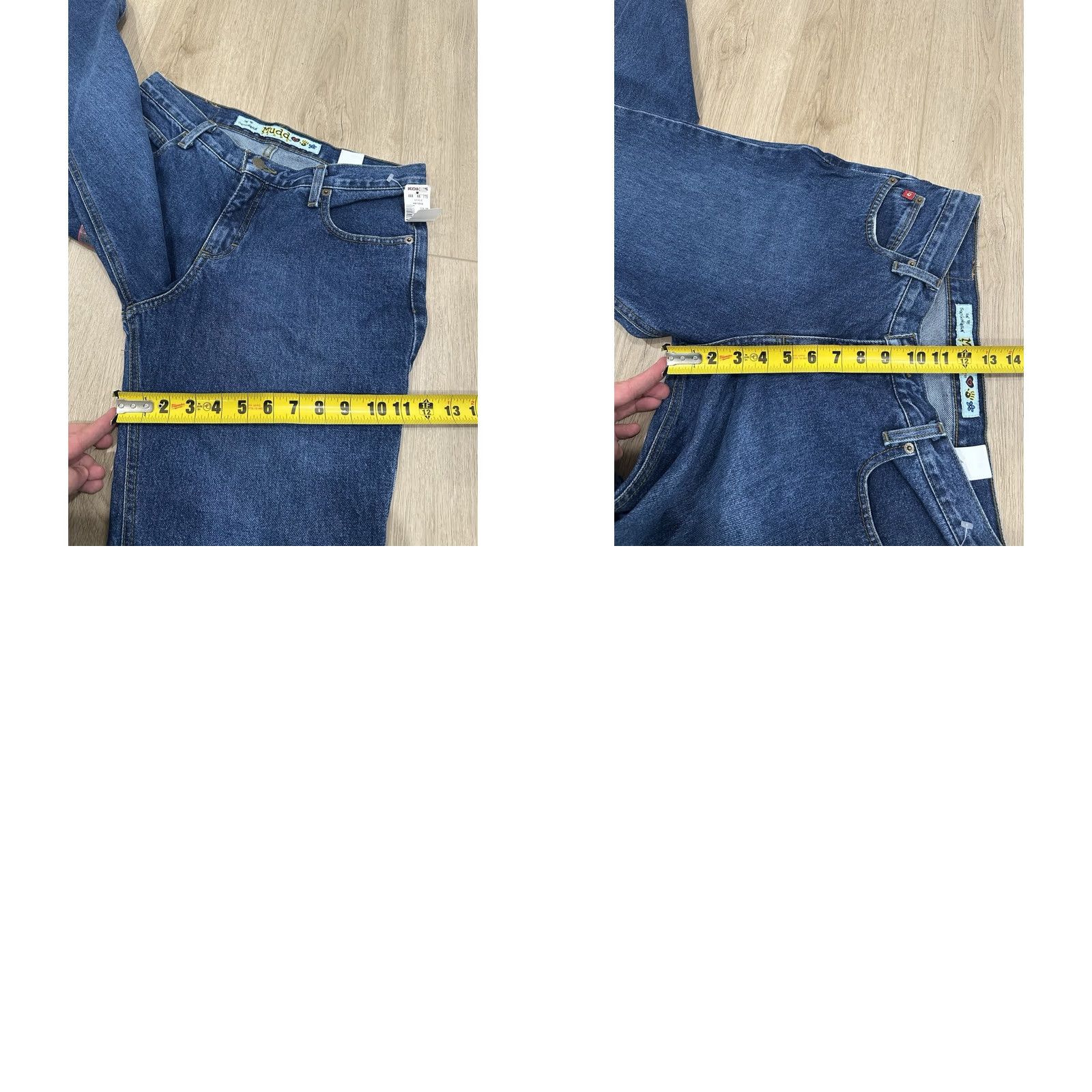 Bell VINTAGE Mudd Jeans NWT Size 11 Flare Bell Bottoms Boho Hippie Festival Womens Blue Denim 100% Cotton 90s Grunge Retro Shuffle Size 32" / US 10 / IT 46 - 10 Thumbnail