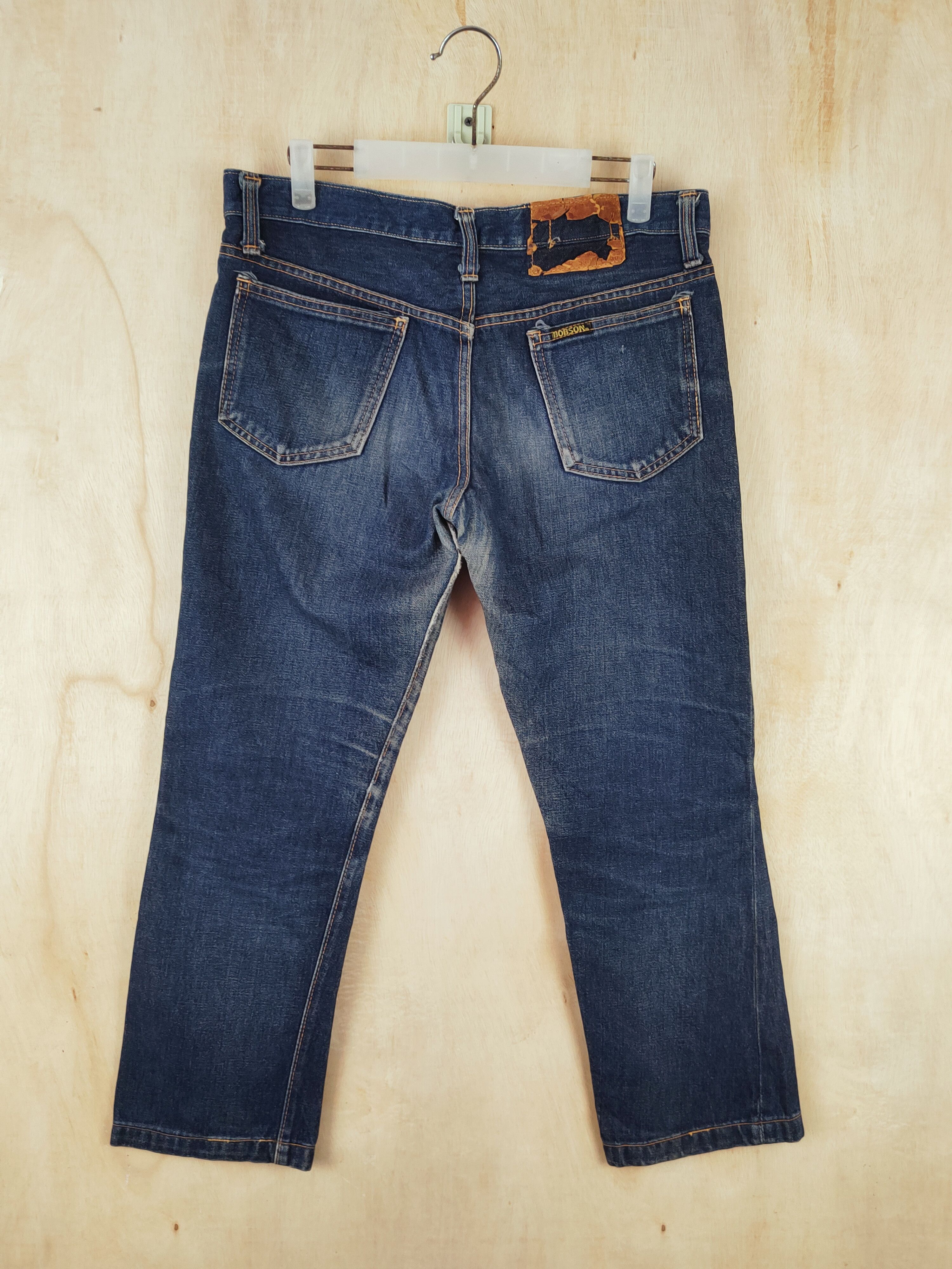 Vintage Bobson vintage Dark Blue Distressed Ripped Jeans #S2675 Size US 33 - 7 Thumbnail