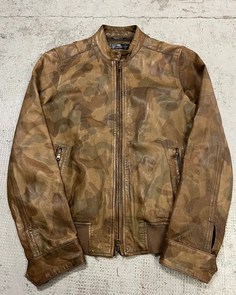 Daniele Alessandrini Daniele Alessandrini Brown Camo Leather Jacket Size US S / EU 44-46 / 1 - 1 Thumbnail