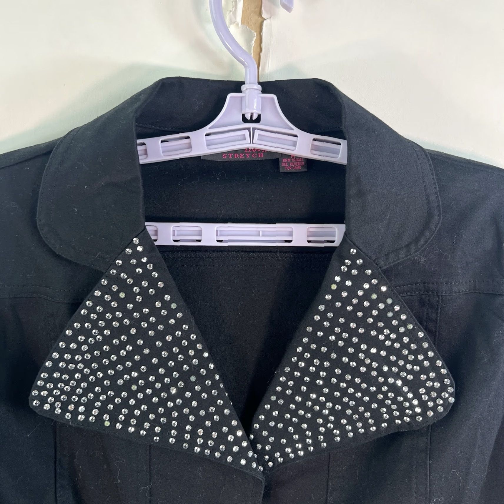 Vintage VINTAGE Women's Blazer Shirt Cropped Stretch Notch Lapel Party Wedding Black Size M Size M / US 6-8 / IT 42-44 - 4 Thumbnail