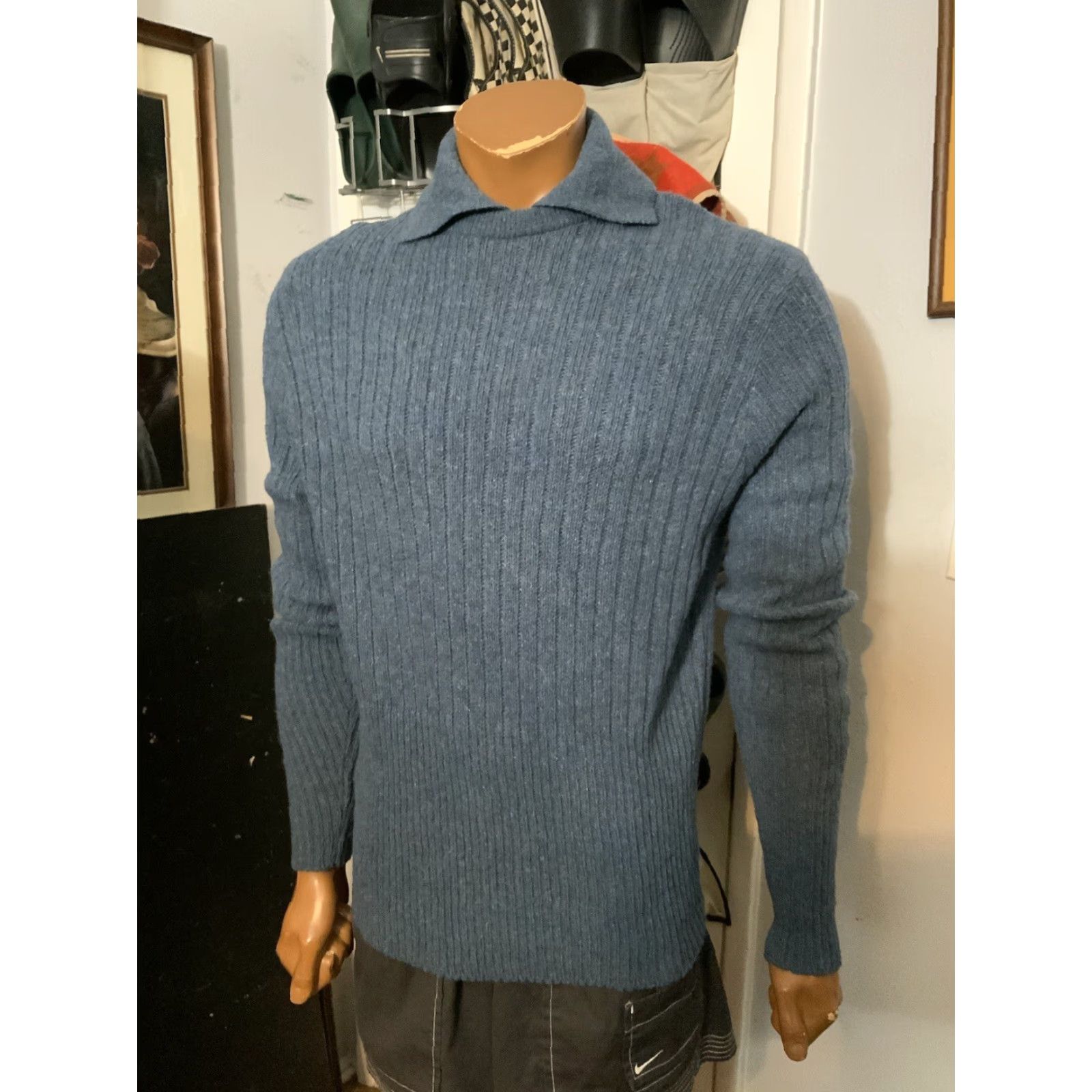 Vintage VINTAGE 60s 70s Glen Dee Wool Blend Knit Fisherman Collared Pullover Sweater LG Size US L / EU 52-54 / 3 - 7 Thumbnail