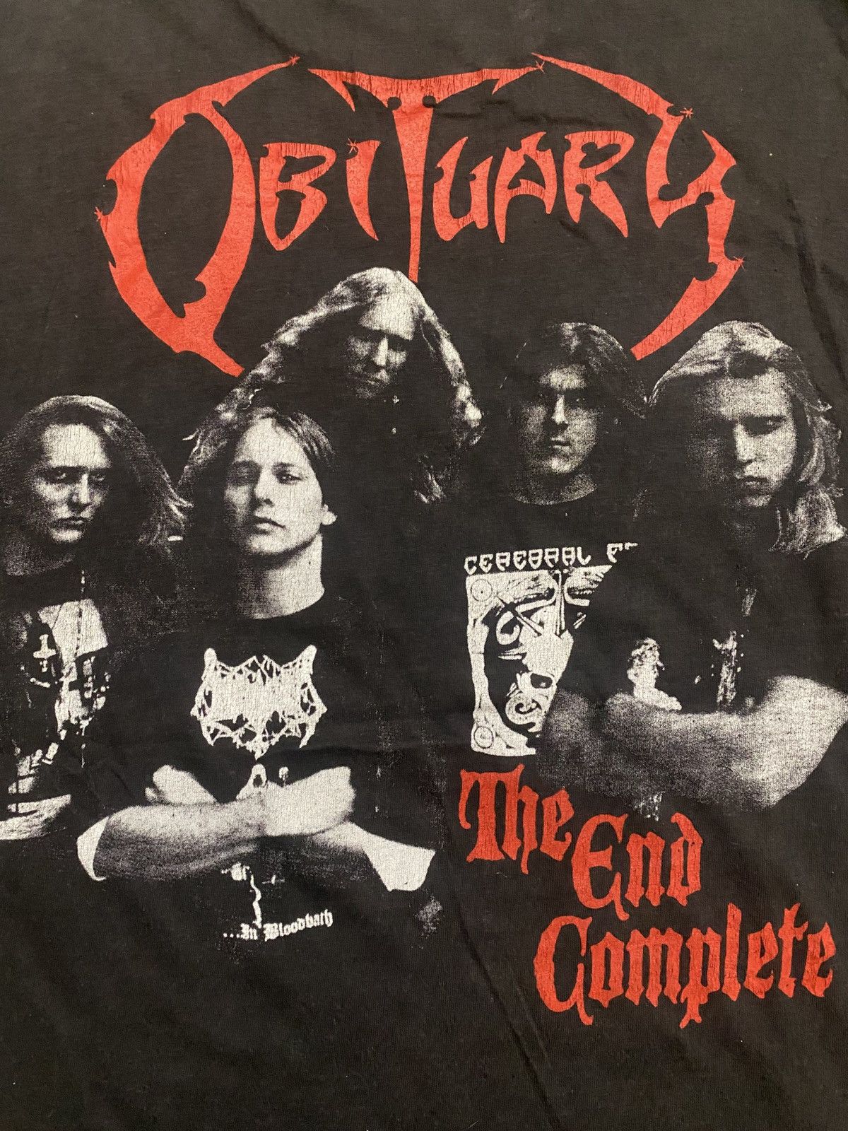 Band Tees × Vintage RARE! Vintage 90s OBITUARY Metal Band Tee Shirt Size US L / EU 52-54 / 3 - 5 Thumbnail