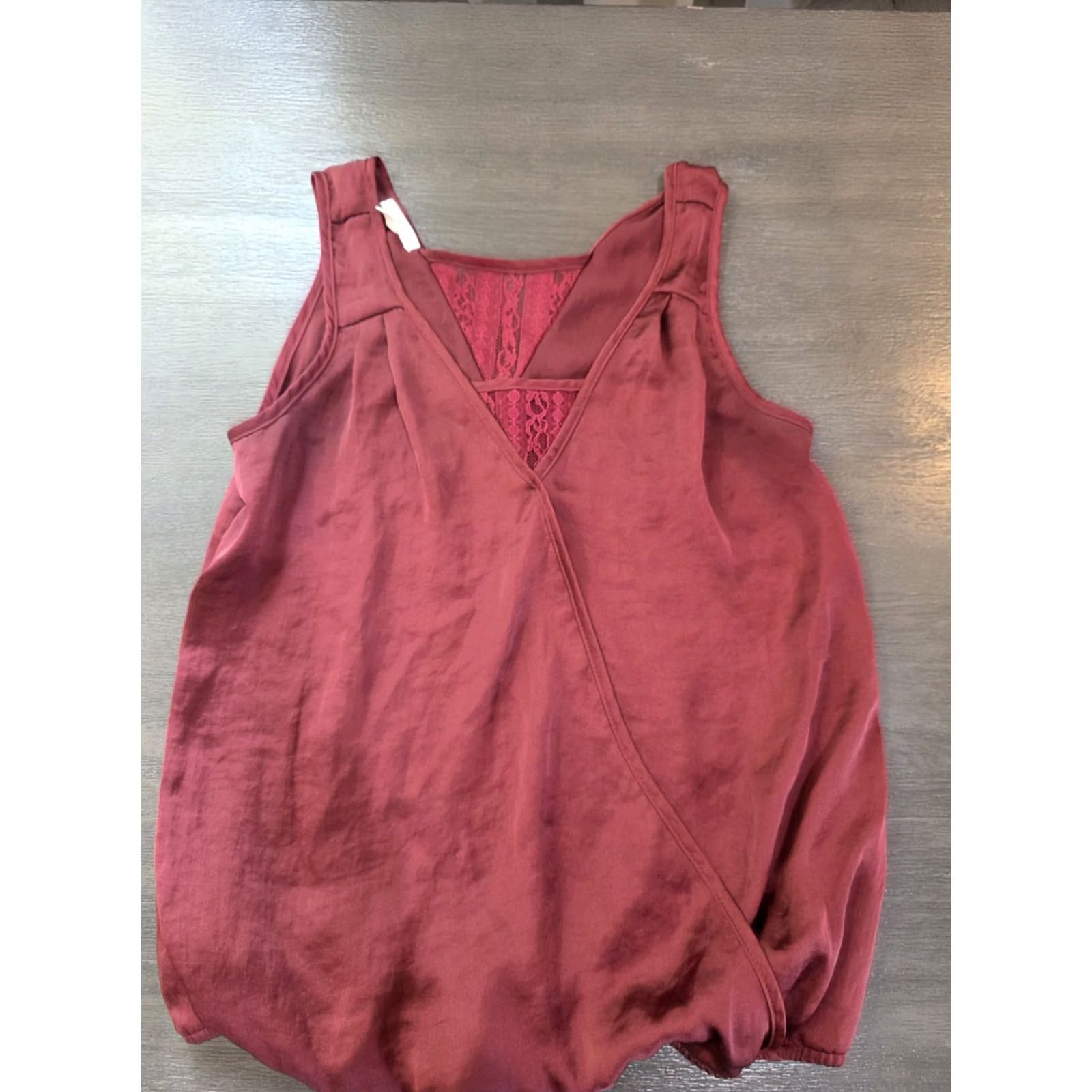 Vintage Maurices Tanktop Womens Burgundy Small Wrap-style Front Modesty Panel Camisole S Women Red Size S / US 4 / IT 40 - 2 Thumbnail