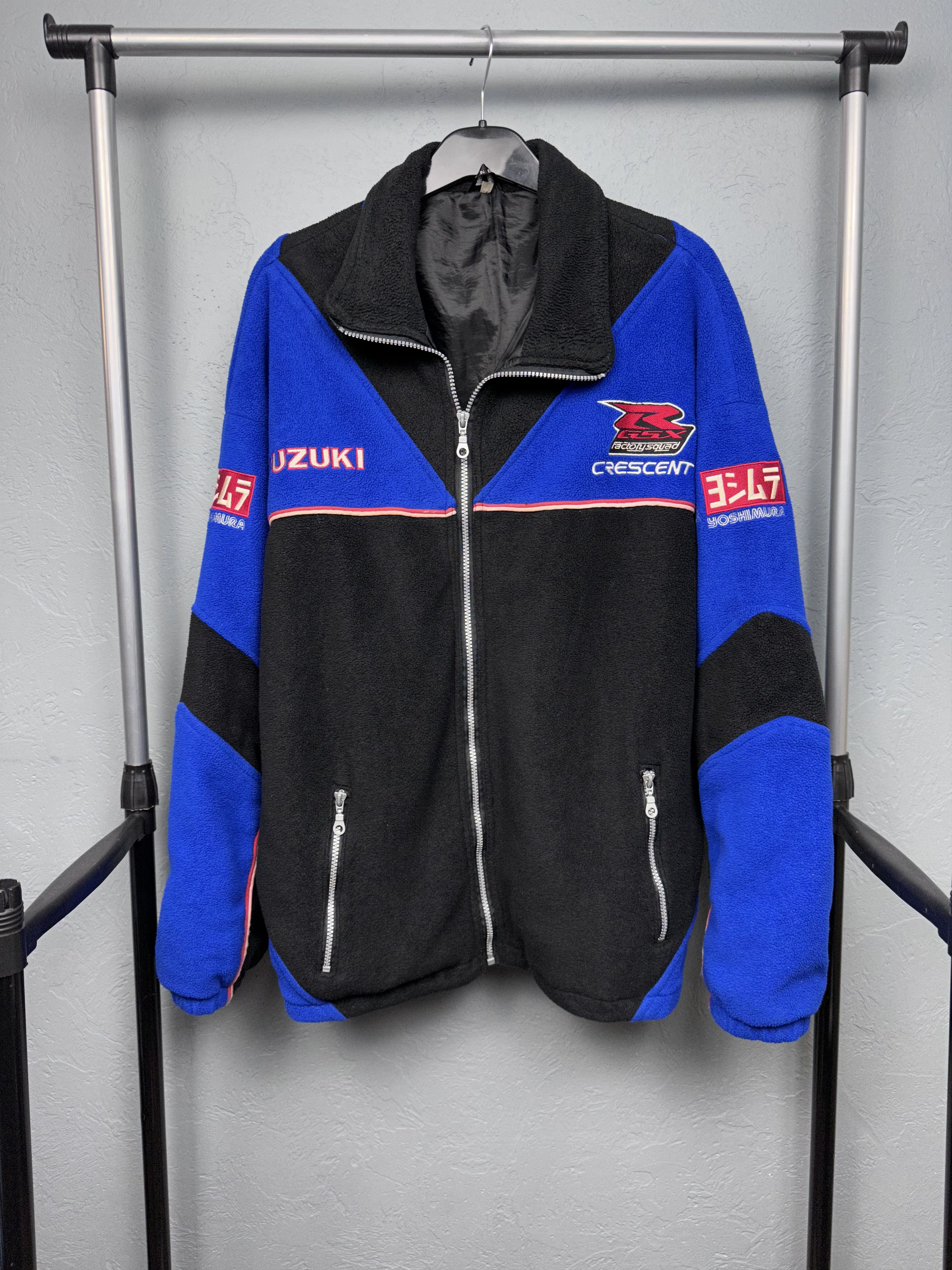 Japanese Brand Suzuki Crescent Racing Team Vintage Mens Fleece Jacket Size US L / EU 52-54 / 3 - 1 Thumbnail