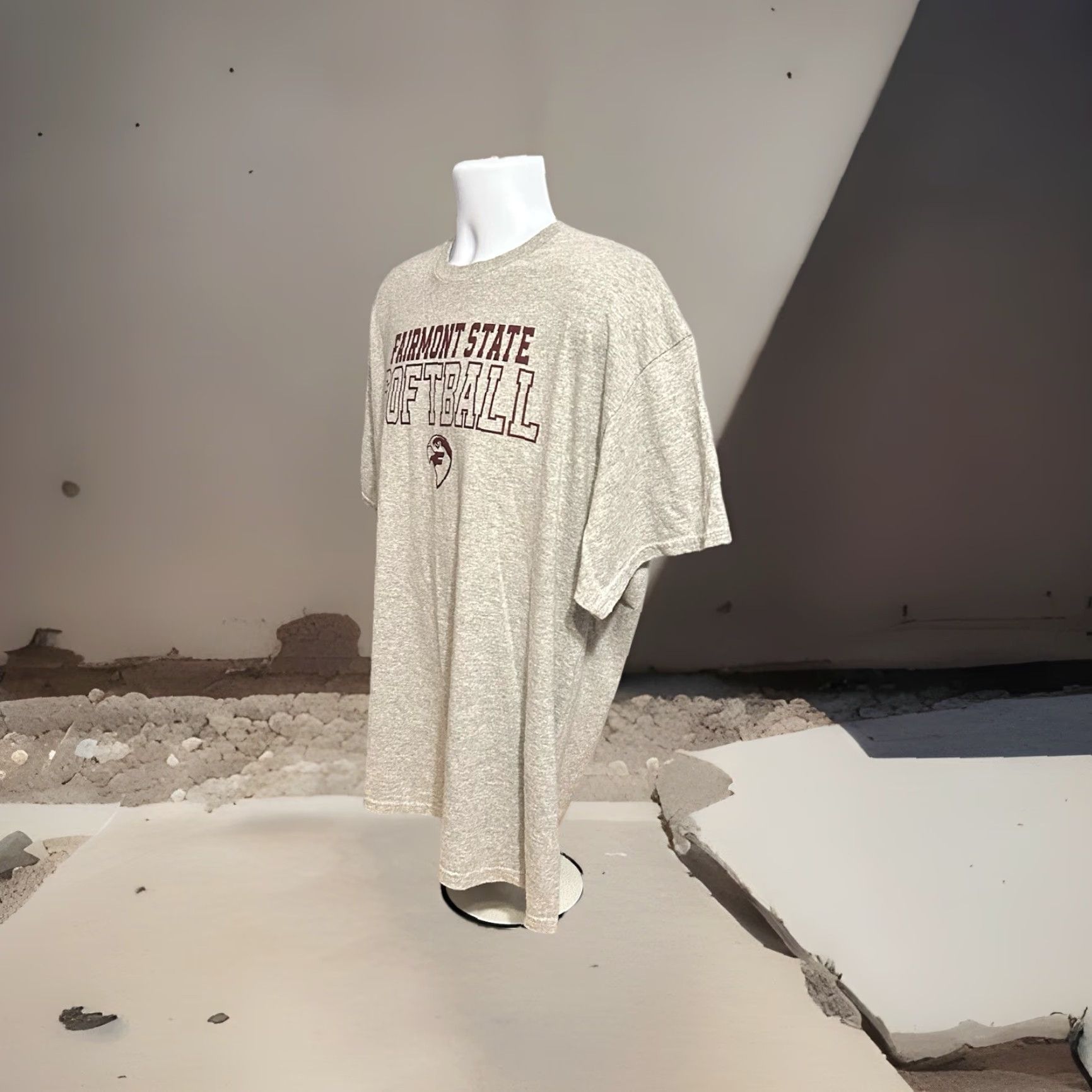 Gildan VINTAGE Fairmont State Falcons Softball Shirt Men XL Gray Short Sleeve Gildan Dryblend Size US XL / EU 56 / 4 - 5 Thumbnail