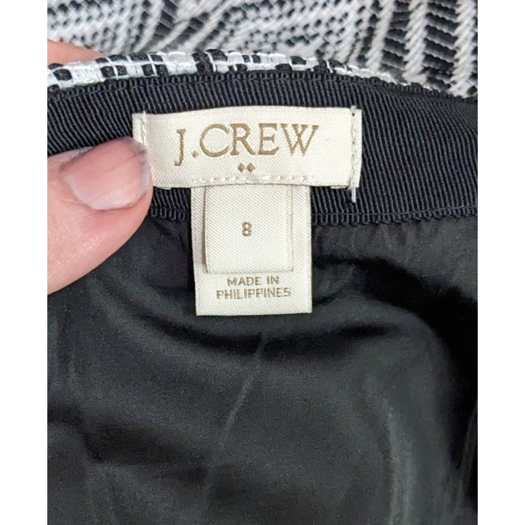 J.Crew J.Crew Black And White Diamon Jacquard Mini Skirt Size 30" / US 8 / IT 44 - 3 Thumbnail