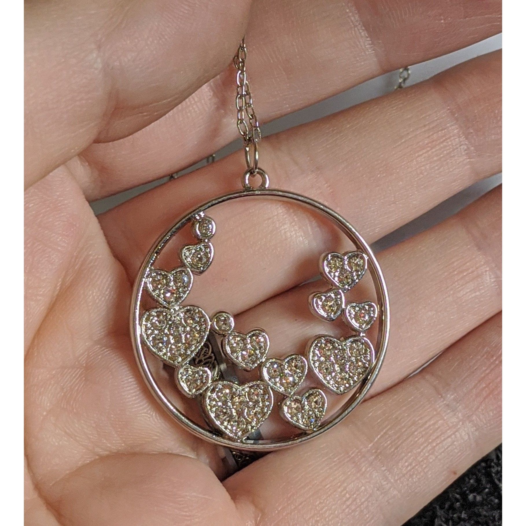 Other Sparkly Heart Pendant Necklace With Rhinestones Size ONE SIZE - 4 Thumbnail