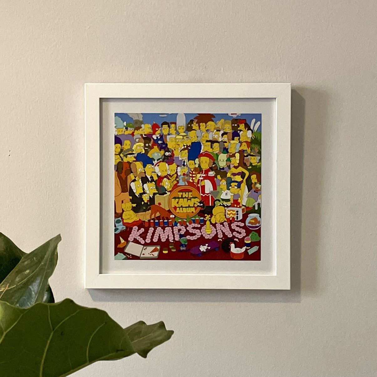 image of Kaws x The Simpsons The Kimpsons Album Poster in White, Men's