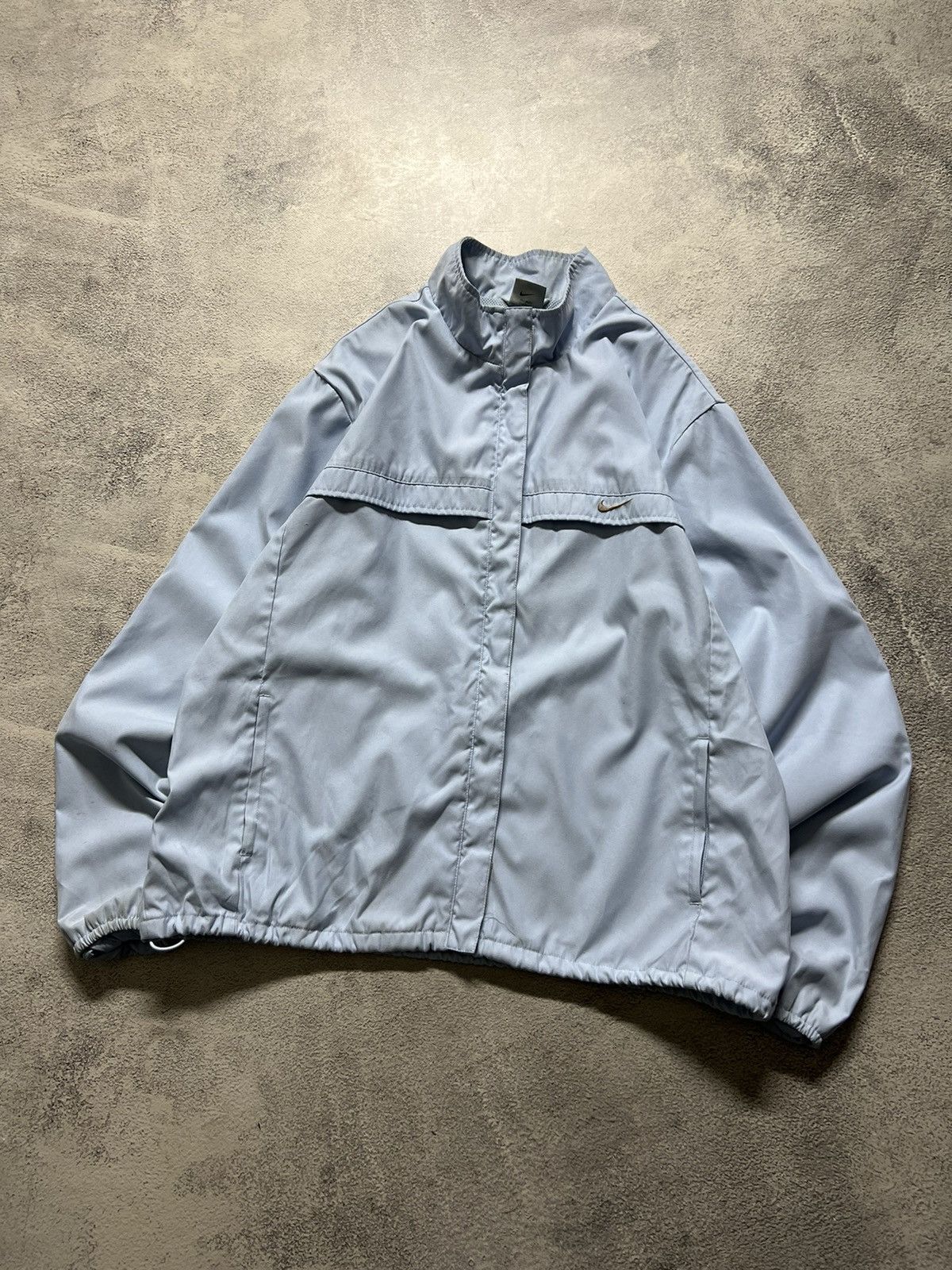 Nike × Vintage Vintage Y2k Nike 🩵 Nylon Mini Swoosh Jacket 90’s Size L / US 10 / IT 46 - 2 Thumbnail