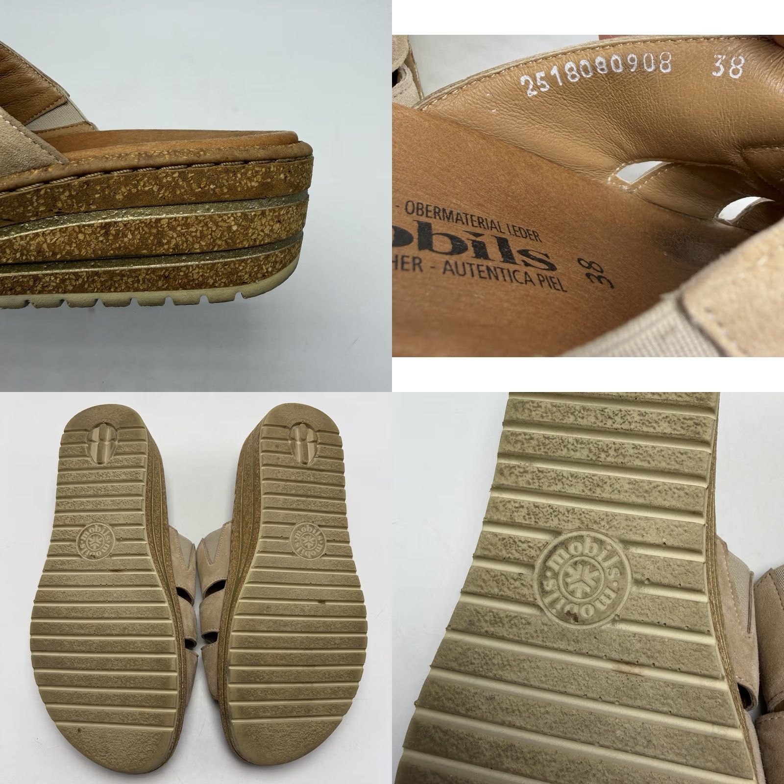 Mephisto Mephisto Helen Sandals Romee Slide Womens 8 Beige White Leather Slip On Comfort Casual Travel Size US 8 / IT 38 - 8 Thumbnail