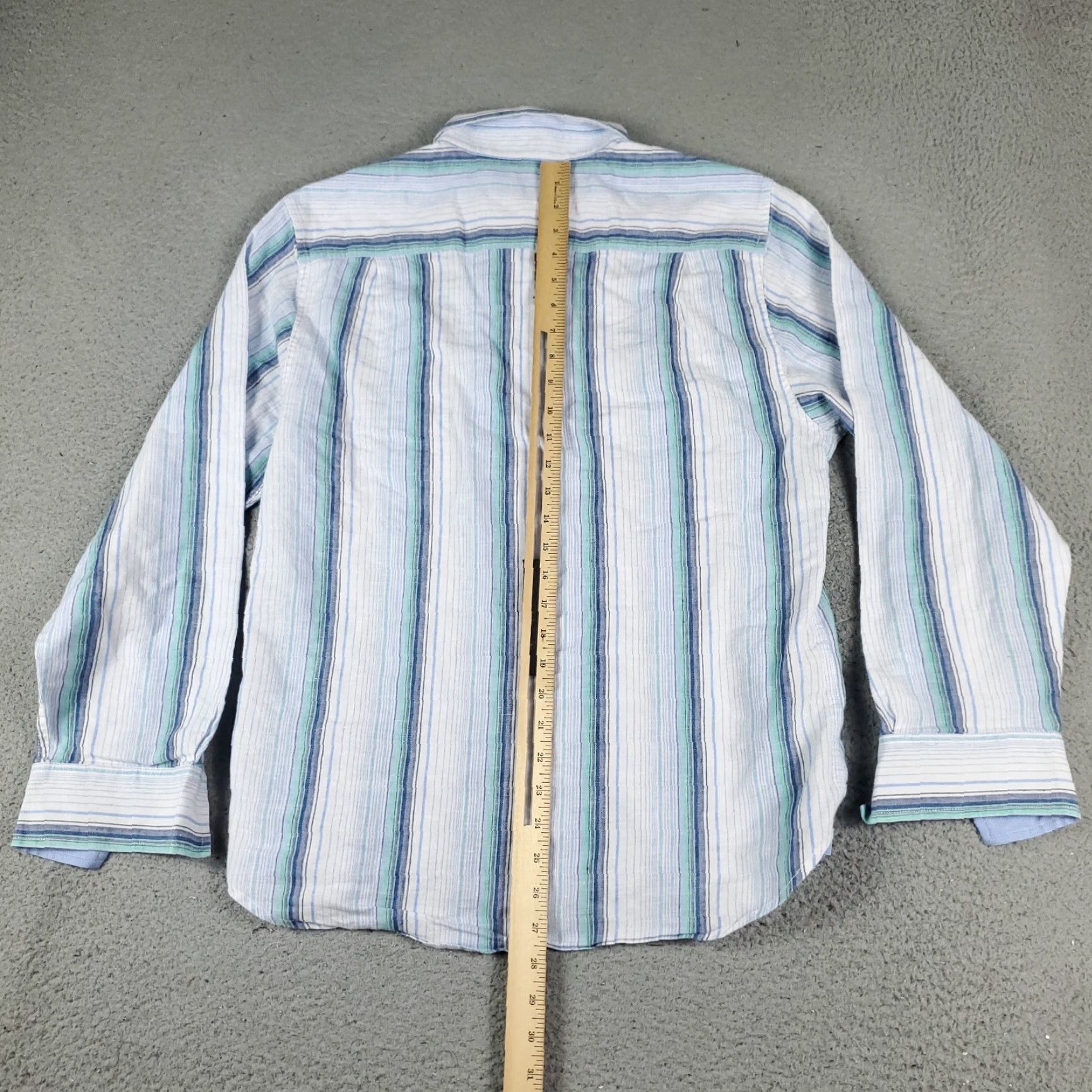 Tommy Bahama Tommy Bahama Shirt Mens Medium Blue Striped Linen Blend Button Up Long Sleeve Size US M / EU 48-50 / 2 - 3 Thumbnail