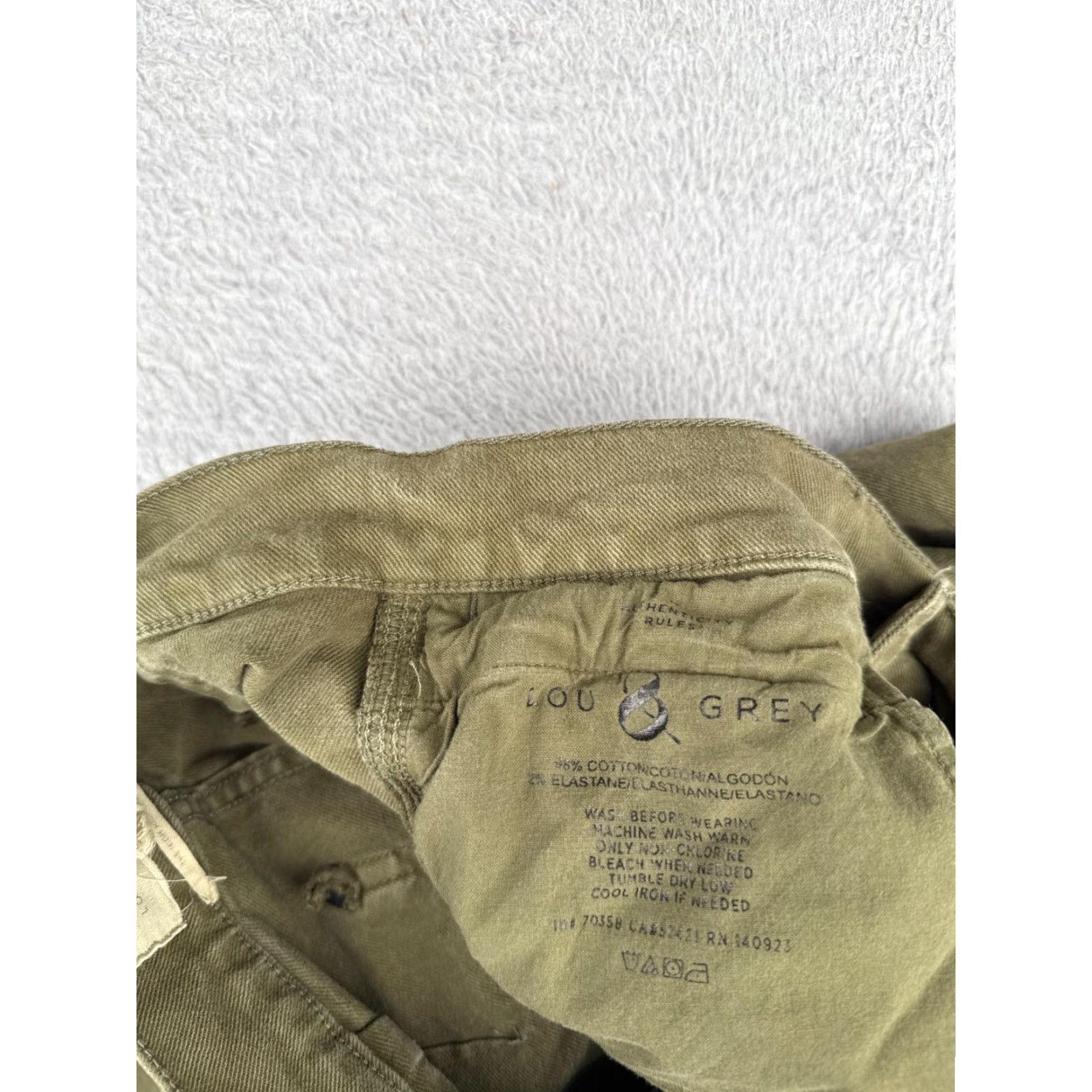 Lou & Grey Lou & Grey Jeans Womens 27 Green Denim Wide Leg Mid Rise Cotton Blend 26x25 Size 27" / US 4 / IT 40 - 7 Thumbnail