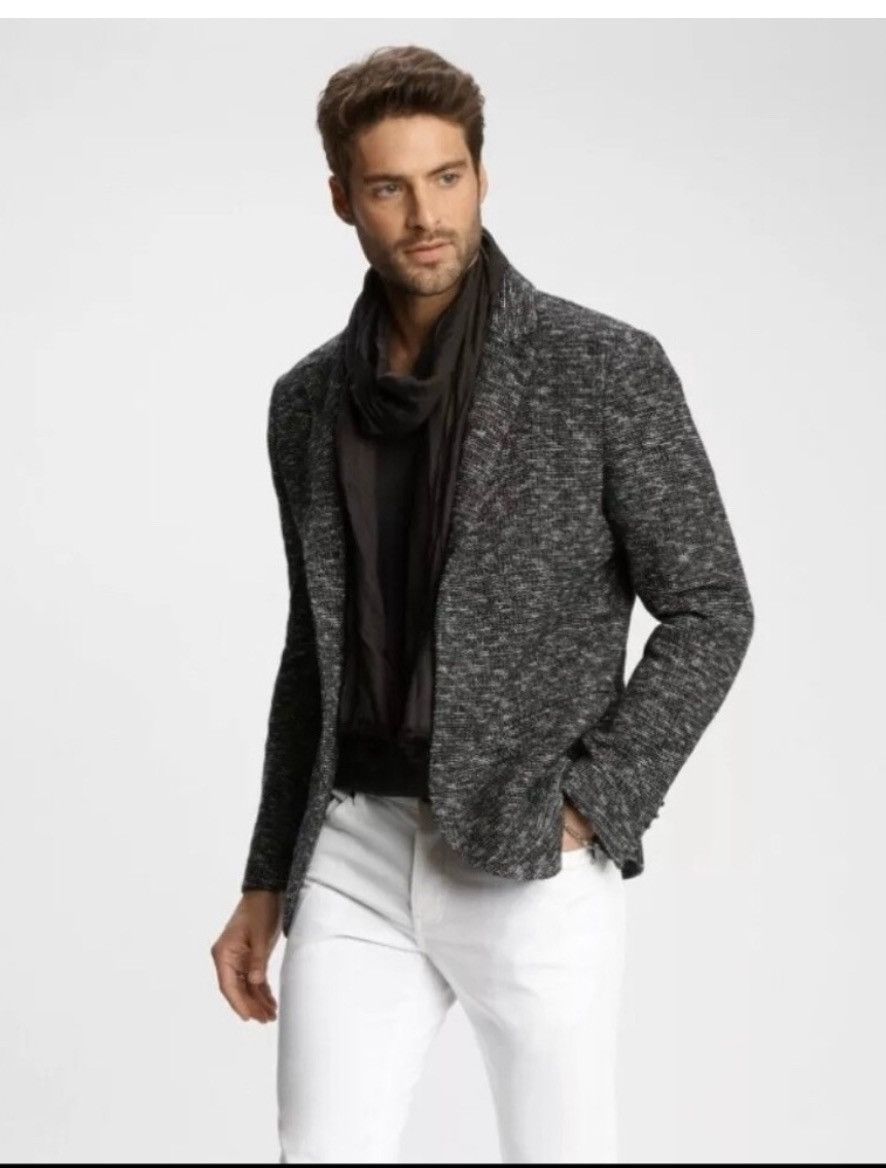 image of John Varvatos Hook And Eye Jacket. 52 in Black, Men's (Size Large)