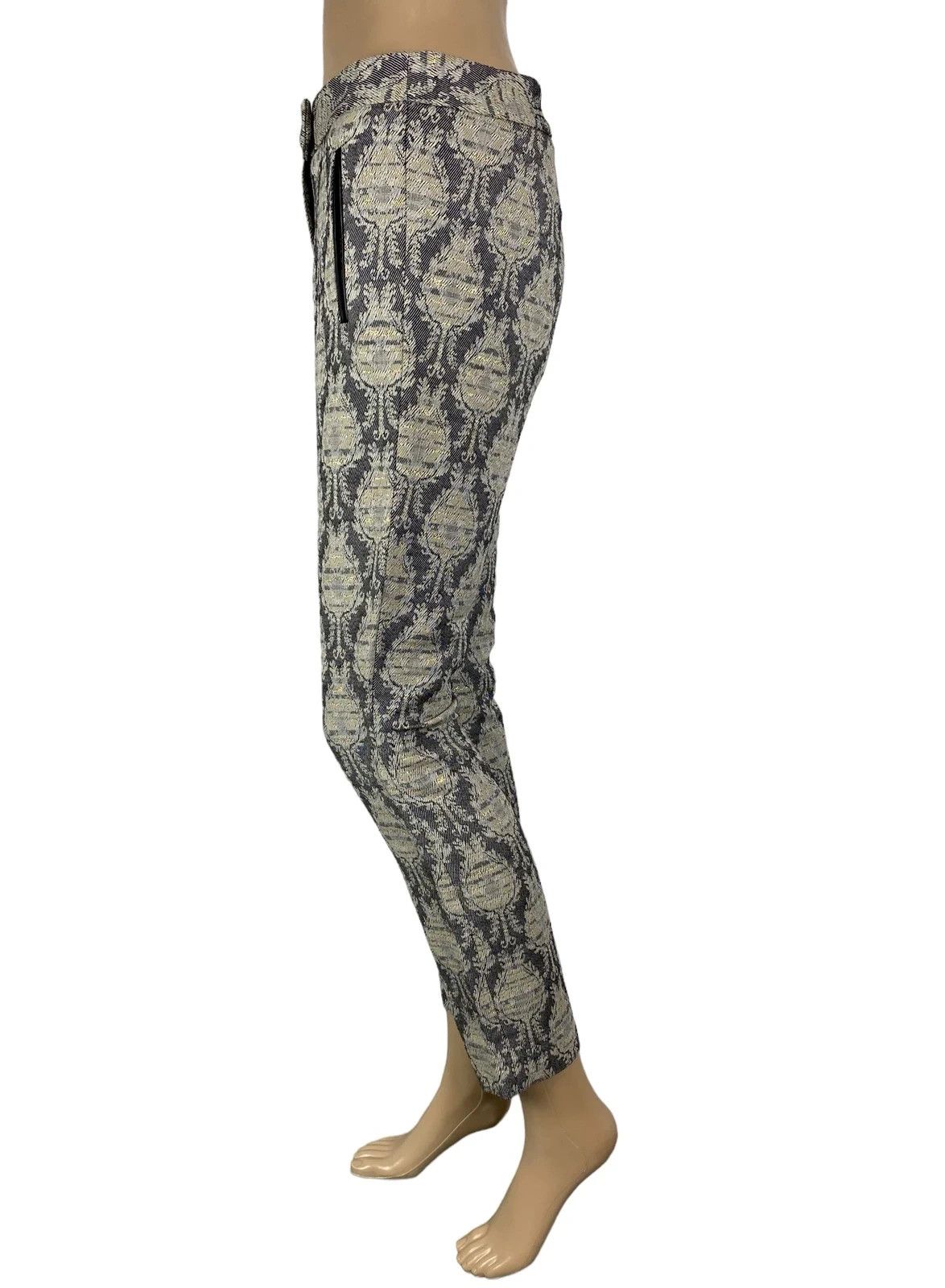 Maje Maje Embroidered Pants Crop Geometric Pattern Cotton Wool Size 25" / US 0 / IT 36 - 2 Thumbnail