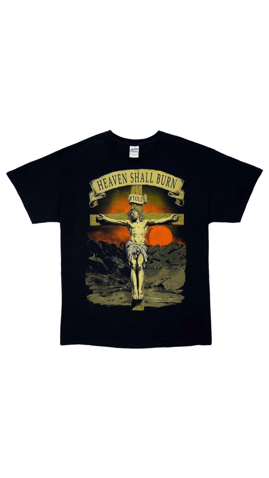 Band Tees Heaven Shall Burn Jesus Crucifix Yolo Black T-Shirt Size US XL / EU 56 / 4 - 2 Thumbnail