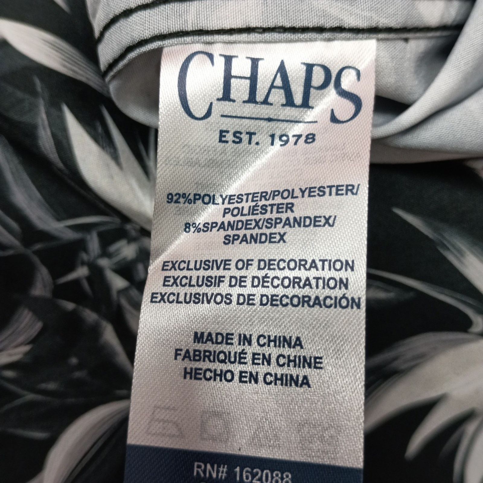 Chaps Chaps Everyday Performance Shirt Men's Size XL Black Floral Size US XL / EU 56 / 4 - 7 Thumbnail