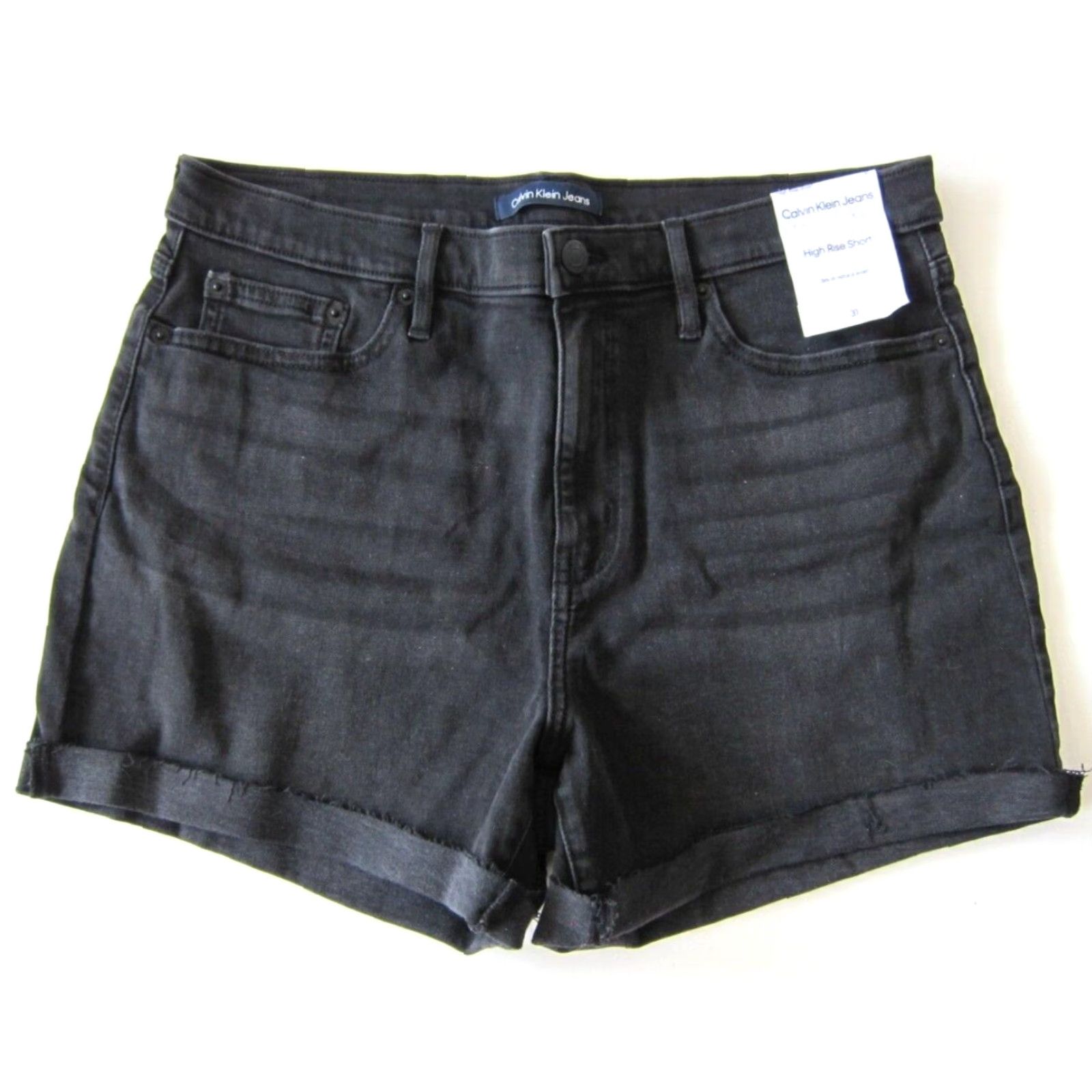Calvin Klein Calvin Klein Jeans Black Cotton Stretch Roll High Rise Waist Jean Woman 31 NWT Size 24" / US 00 / IT 34 - 7 Thumbnail
