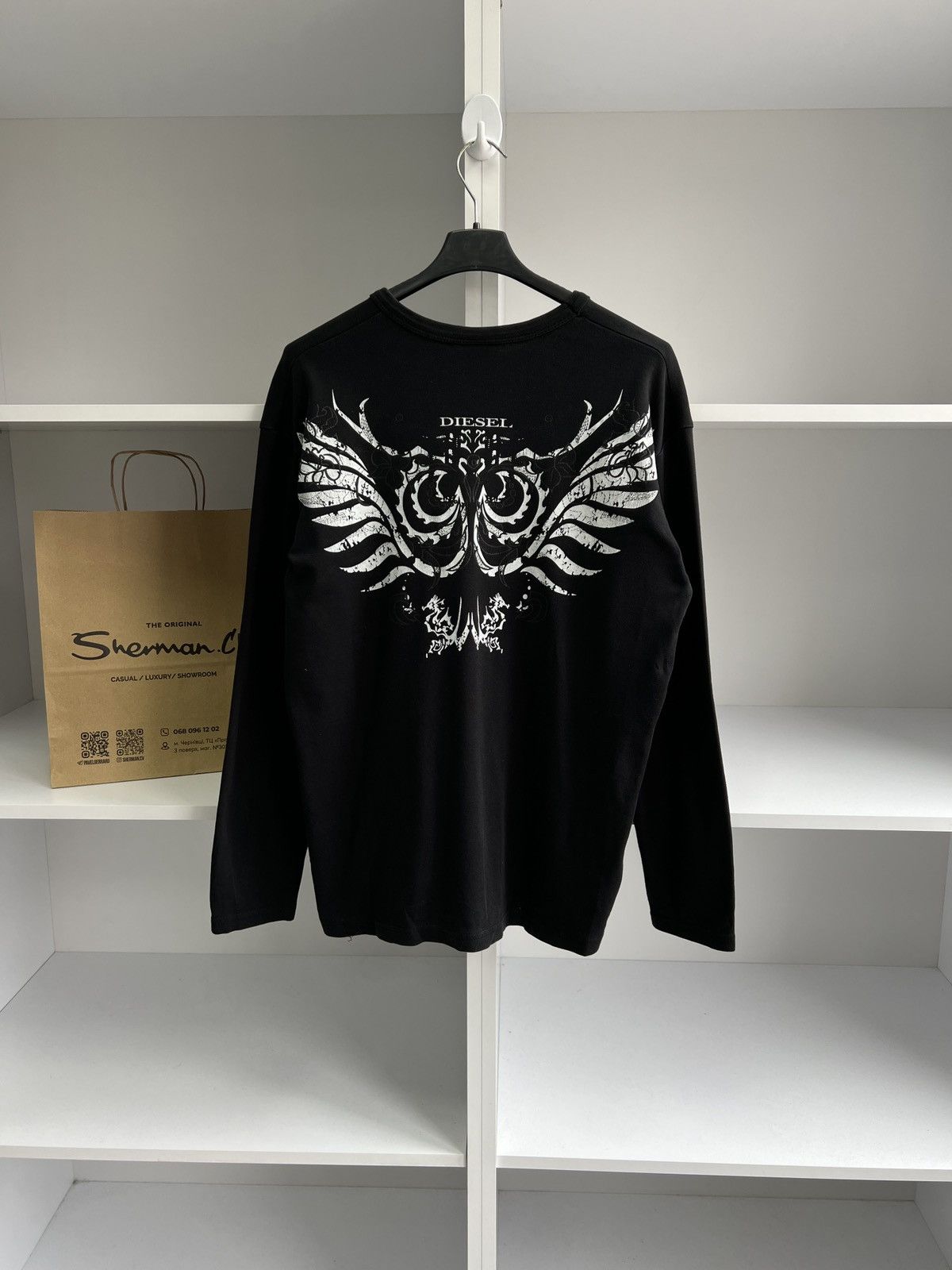 Diesel × Vintage Vintage Diesel Archival Japanese Long sleeve T-Shirt Size US S / EU 44-46 / 1 - 1 Thumbnail