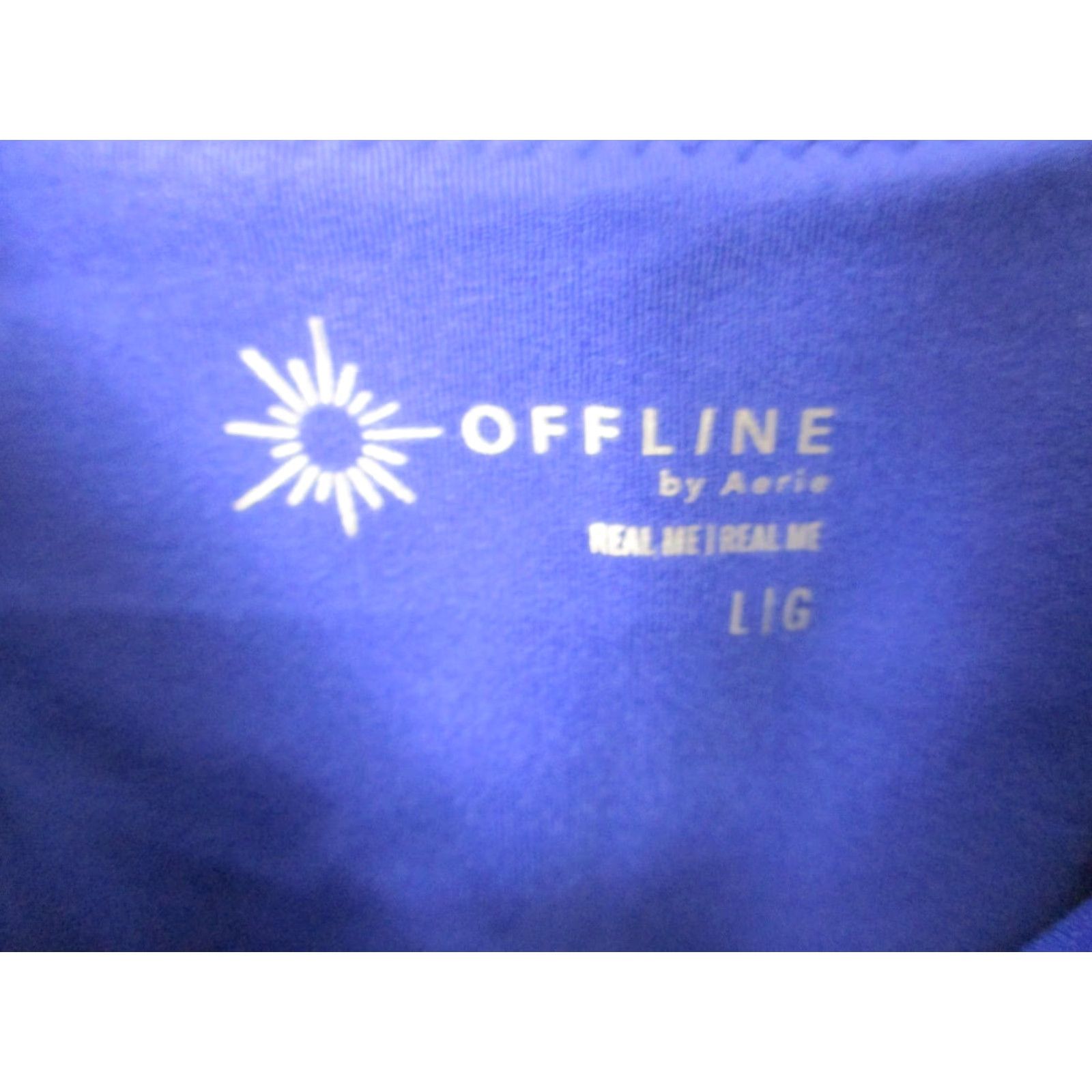 Vintage OFFLINE By Aerie Sports Bra Womens Large Blue Real Me Jersey Stretch Workout Size L / US 10 / IT 46 - 2 Thumbnail