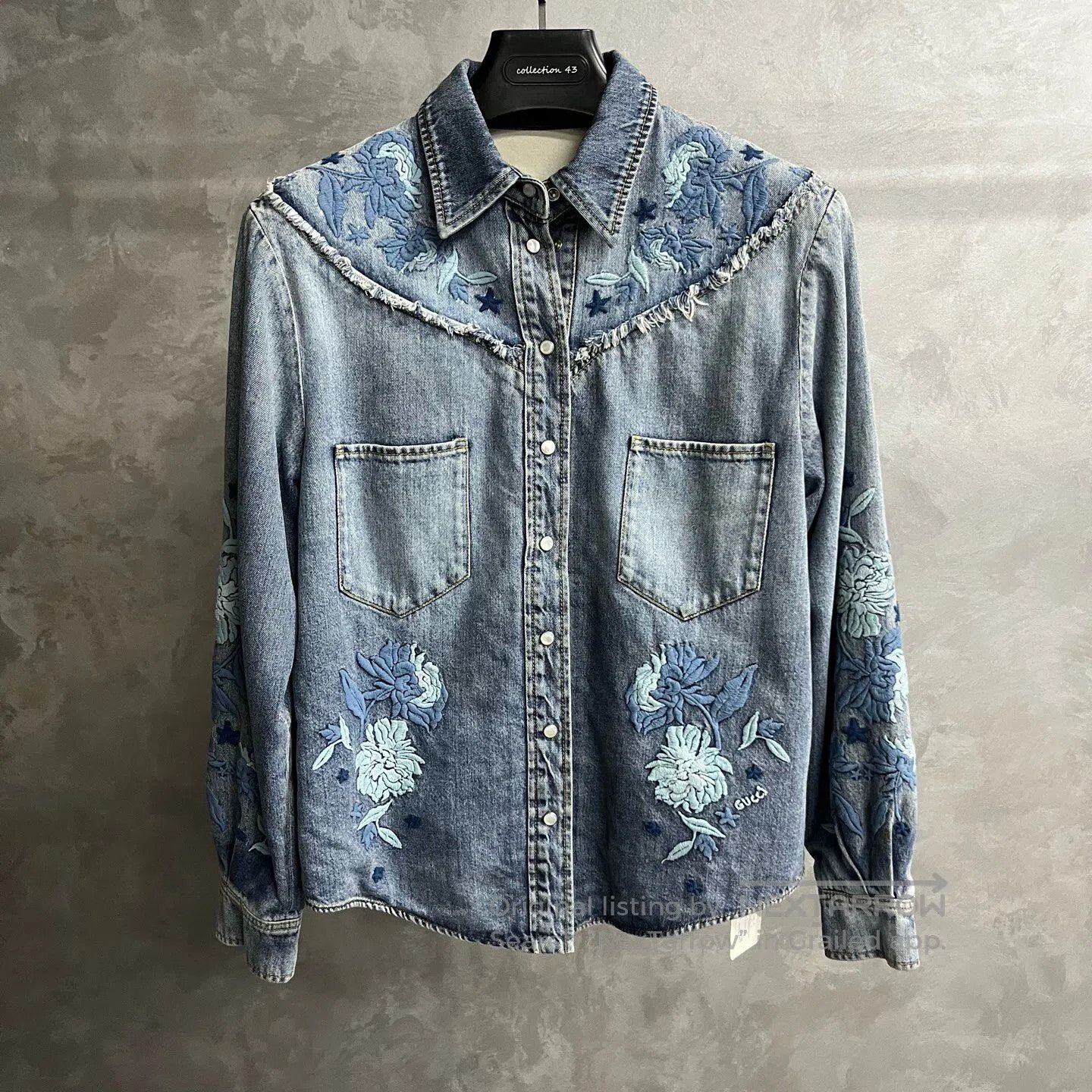 Gucci Guicci Floral pattern denim jacket| Size US XXS / EU 40 - 1 Thumbnail