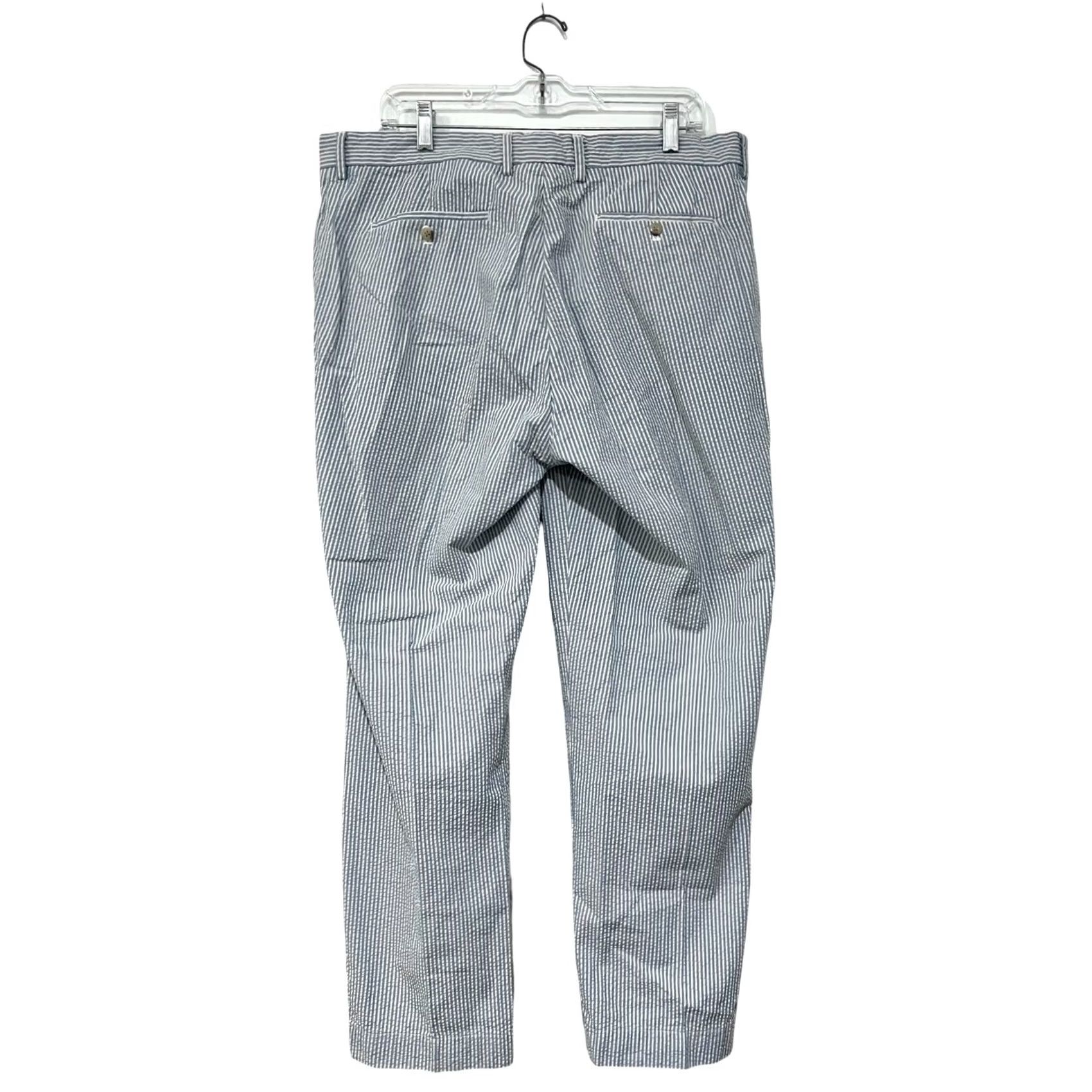 Polo Ralph Lauren Polo Ralph Lauren Seersucker Pants 36x29 Blue/White Striped Flat Front Classic Mens Pants Size US M / EU 48-50 / 2 - 4 Thumbnail