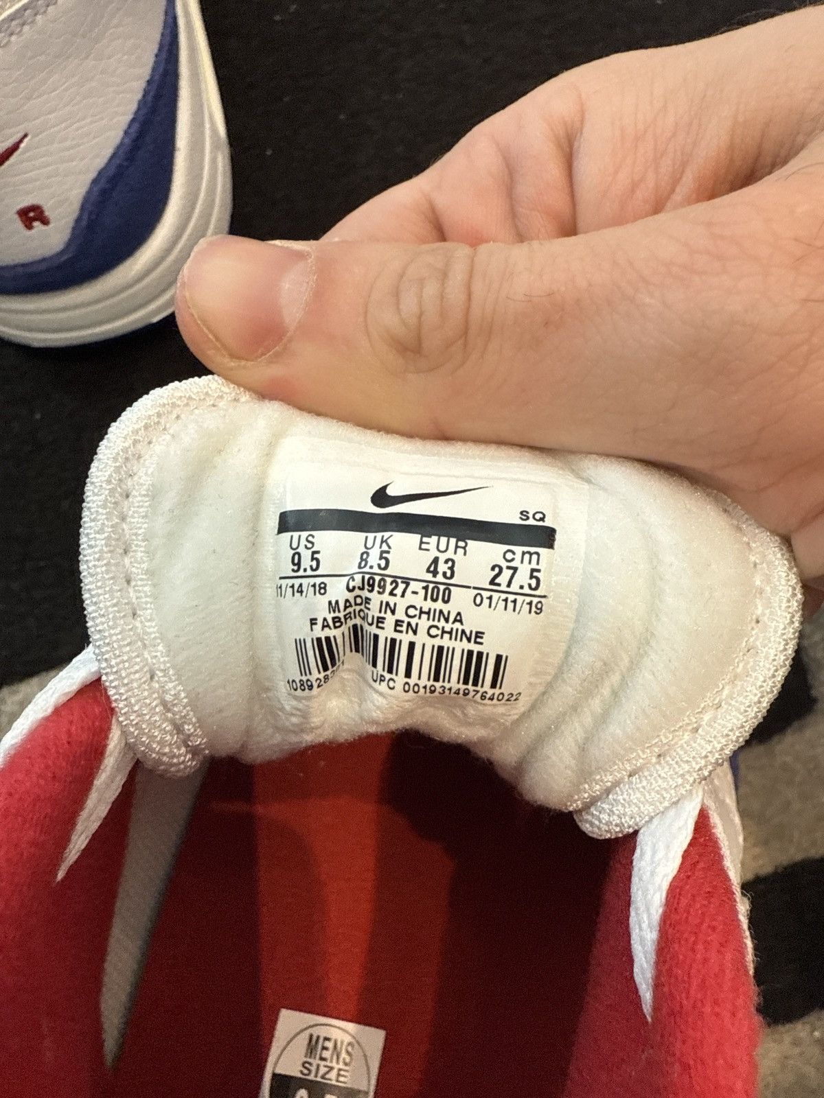 Nike Nike air max 1 white red blue size 9.5 Size US 9.5 / EU 42-43 - 2 Thumbnail