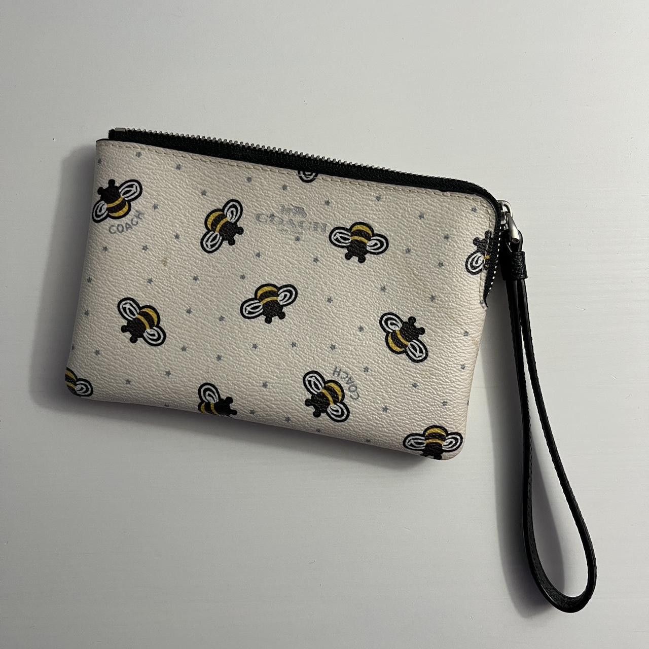 Coach bee print factory wristlet/wallet